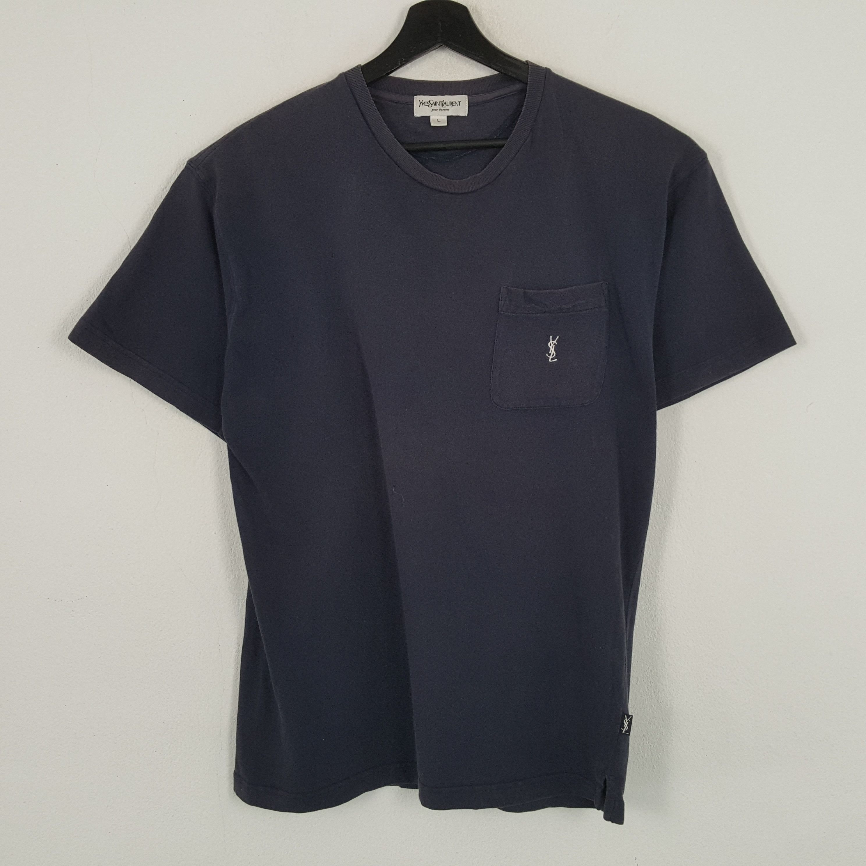 Vintage × Yves Saint Laurent YVES SAINT LAURENT Fashion Style Pocket Logo Design Tshirt Size US L / EU 52-54 / 3 - 1 Thumbnail