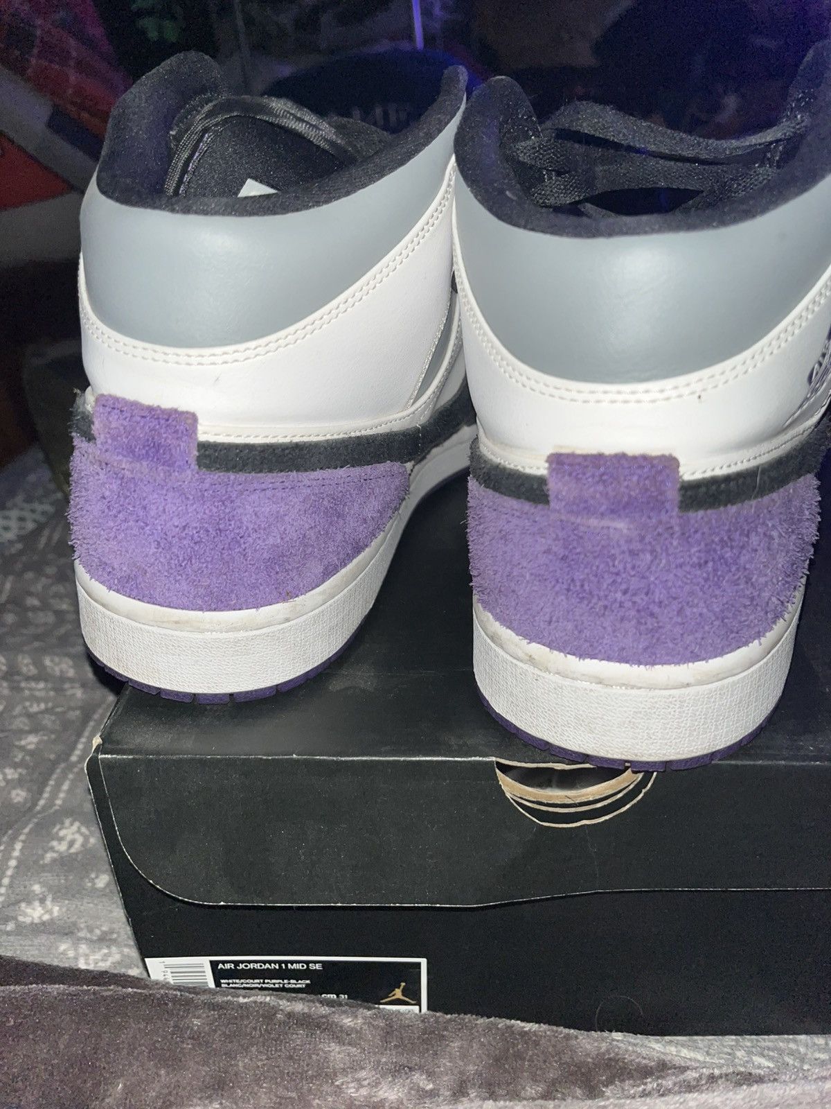 Jordan Brand Jordan 1 Mid SE Purple-black Size US 13 / EU 46 - 3 Thumbnail