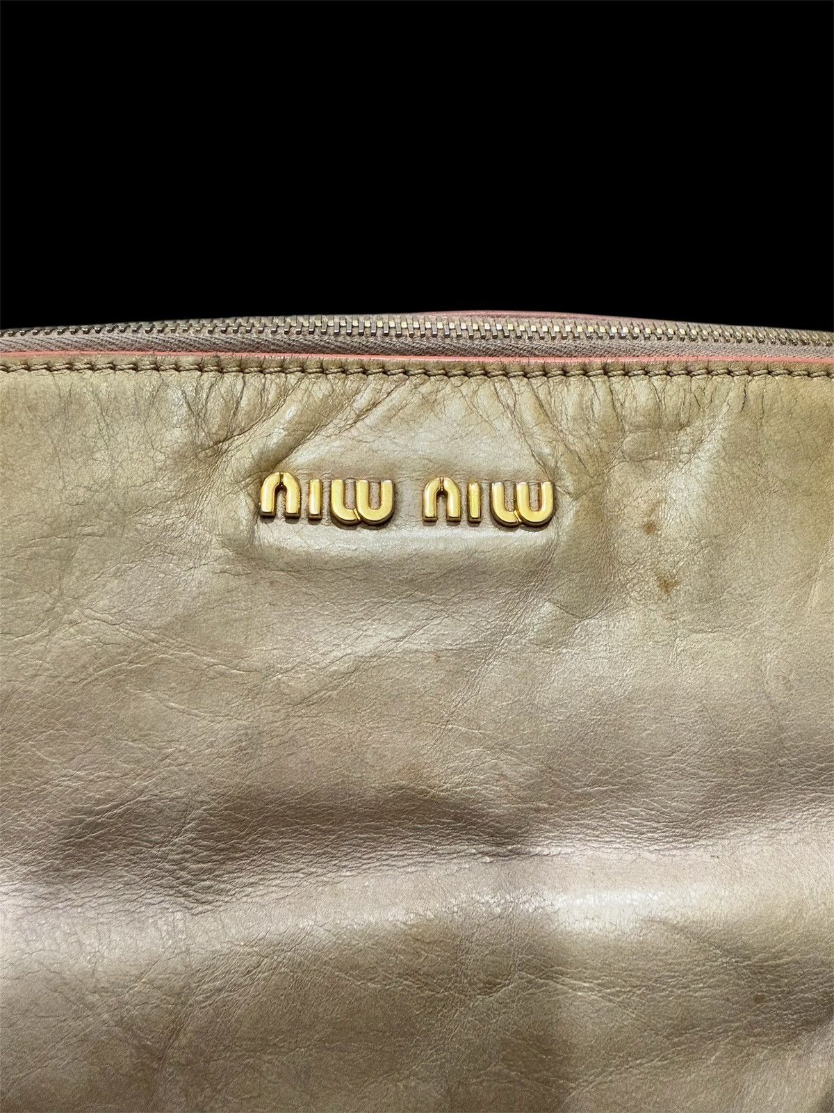 Genuine Leather × Miu Miu MIU MIU VITELLO LUXURY BOW BAG LEATHER DISTRESS ABSTRACT Size ONE SIZE - 4 Thumbnail