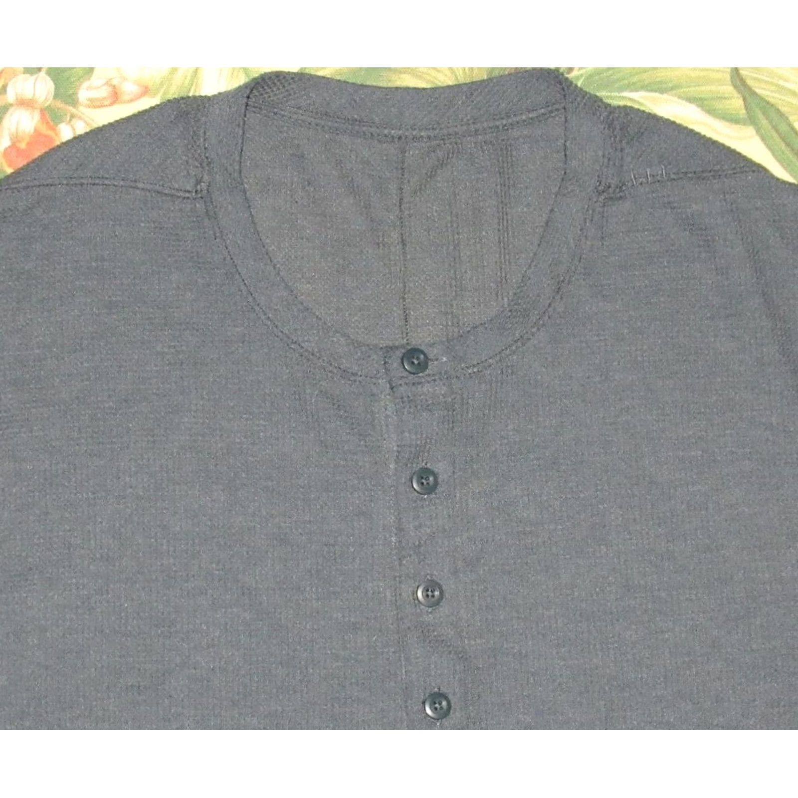 Lululemon LULULEMON Blue Thermal Long Sleeve Henley Shirt Large Mens Size US L / EU 52-54 / 3 - 2 Thumbnail