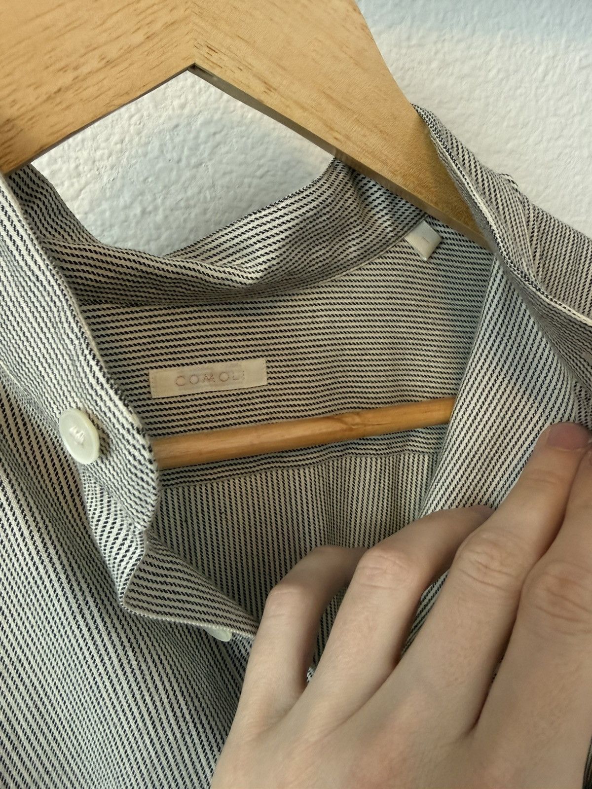 Comoli COMOLI Stripe pullover cotton/cashmere shirt Size US S / EU 44-46 / 1 - 3 Thumbnail