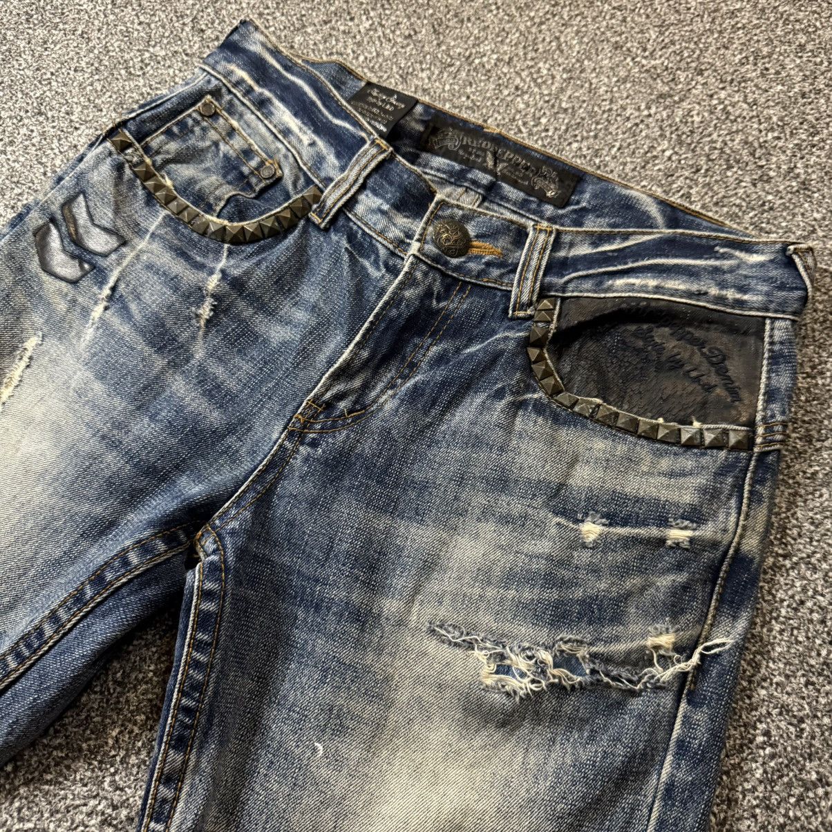 If Six Was Nine 🇯🇵🔥 Japanese Seditionaries LGB Ripped Paint Denim Size US 30 / EU 46 - 3 Thumbnail