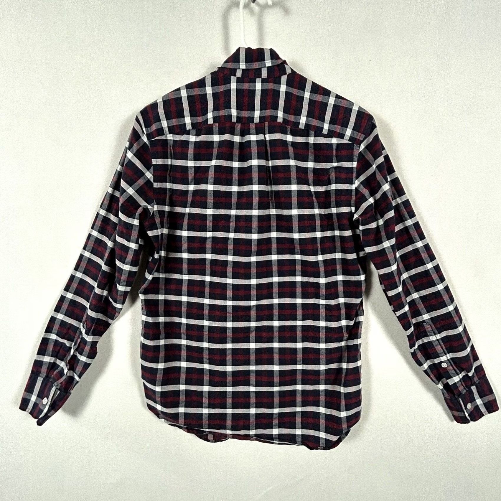 J.Crew J.CREW Flex Oxford Plaid Shirt S Navy Red Long Sleeve Button-Front Shirt Mens Small Plaid Cotton Casual Workwear Size US S / EU 44-46 / 1 - 6 Thumbnail