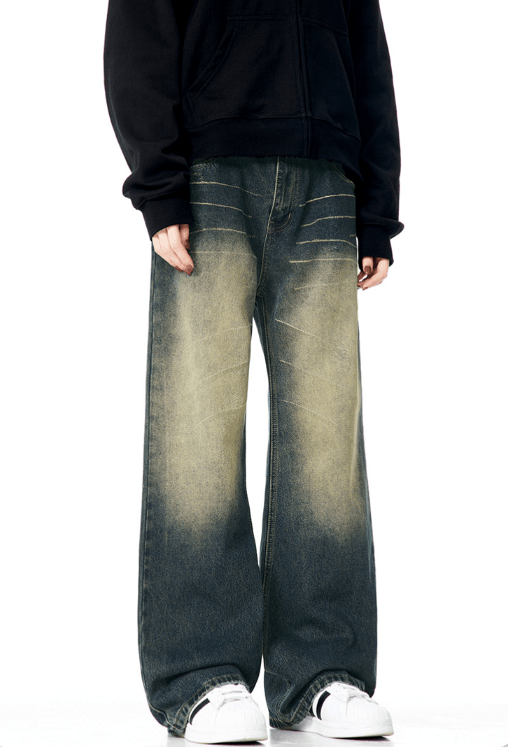 Japanese Brand × Jean American retro washed loose casual versatile cleanfit jeans Size US 34 / EU 50 - 4 Thumbnail