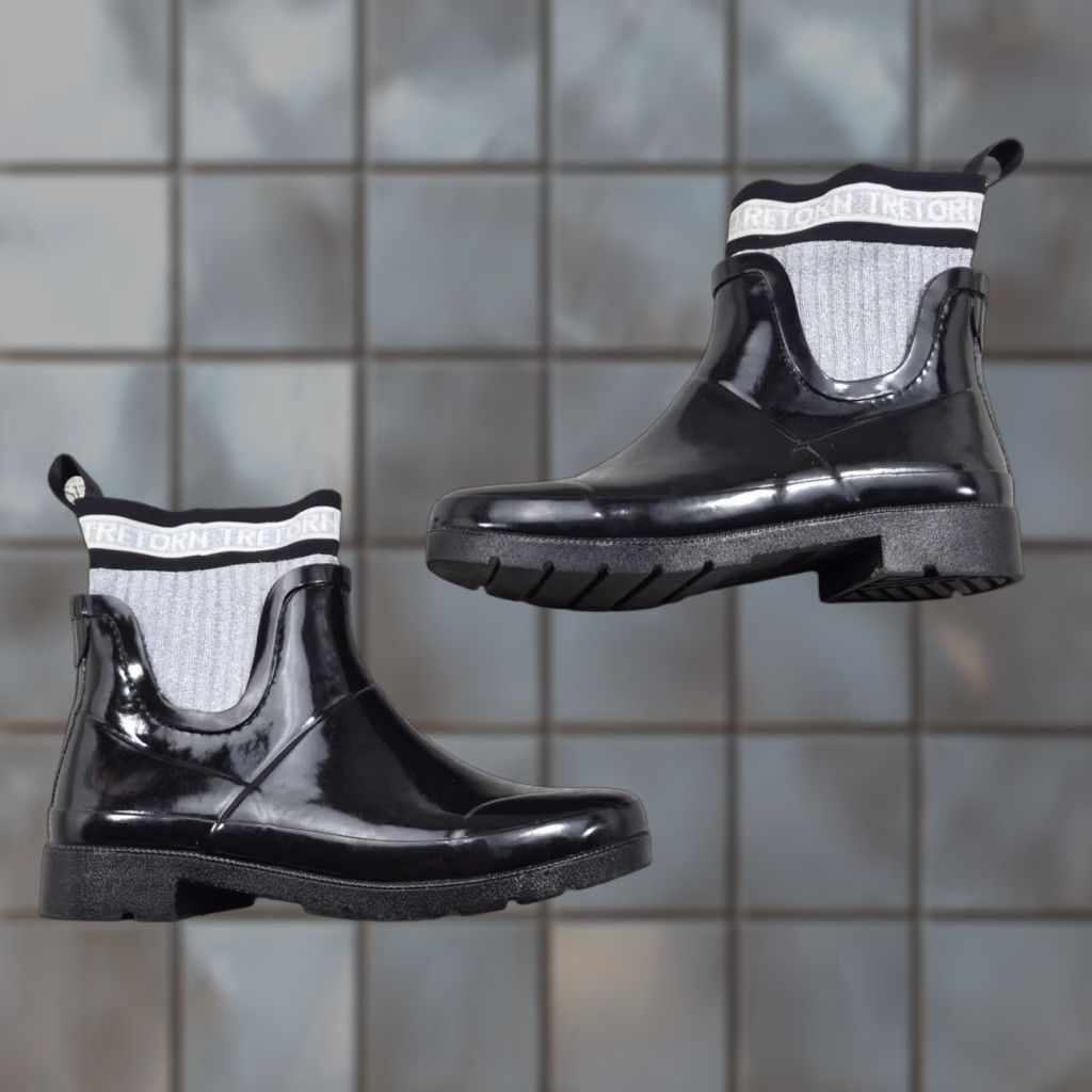 Tretorn Tretorn Rain Boots Womens Size 7 Black Ankle Rubber Waterproof Slip Resistant Size US 7 / IT 37 - 1 Thumbnail