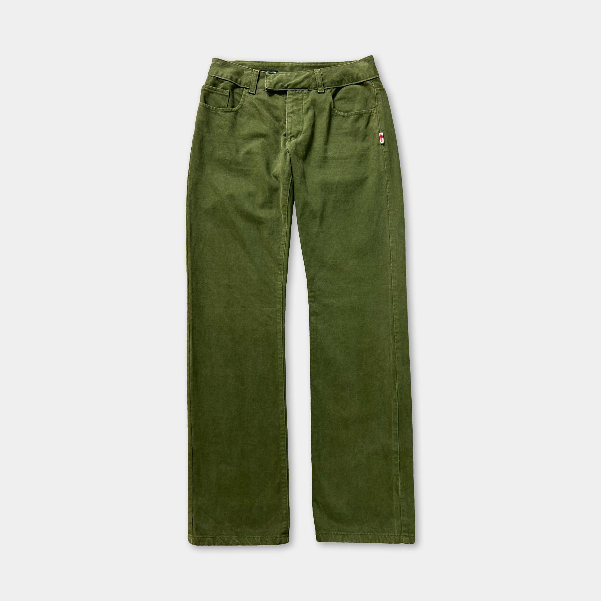 Jean Paul Gaultier Jean Paul Gaultier 2000's Olive Green Wide Leg Jeans Size US 30 / EU 46 - 1 Thumbnail