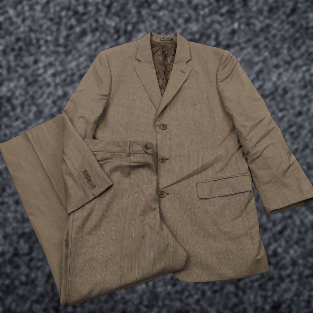 John Varvatos VINTAGE John Varvatos Suit 42R Super 120s Worsted Wool Glencheck Jacket 34x30 Trousers Size US 42 / EU 58 - 1 Thumbnail