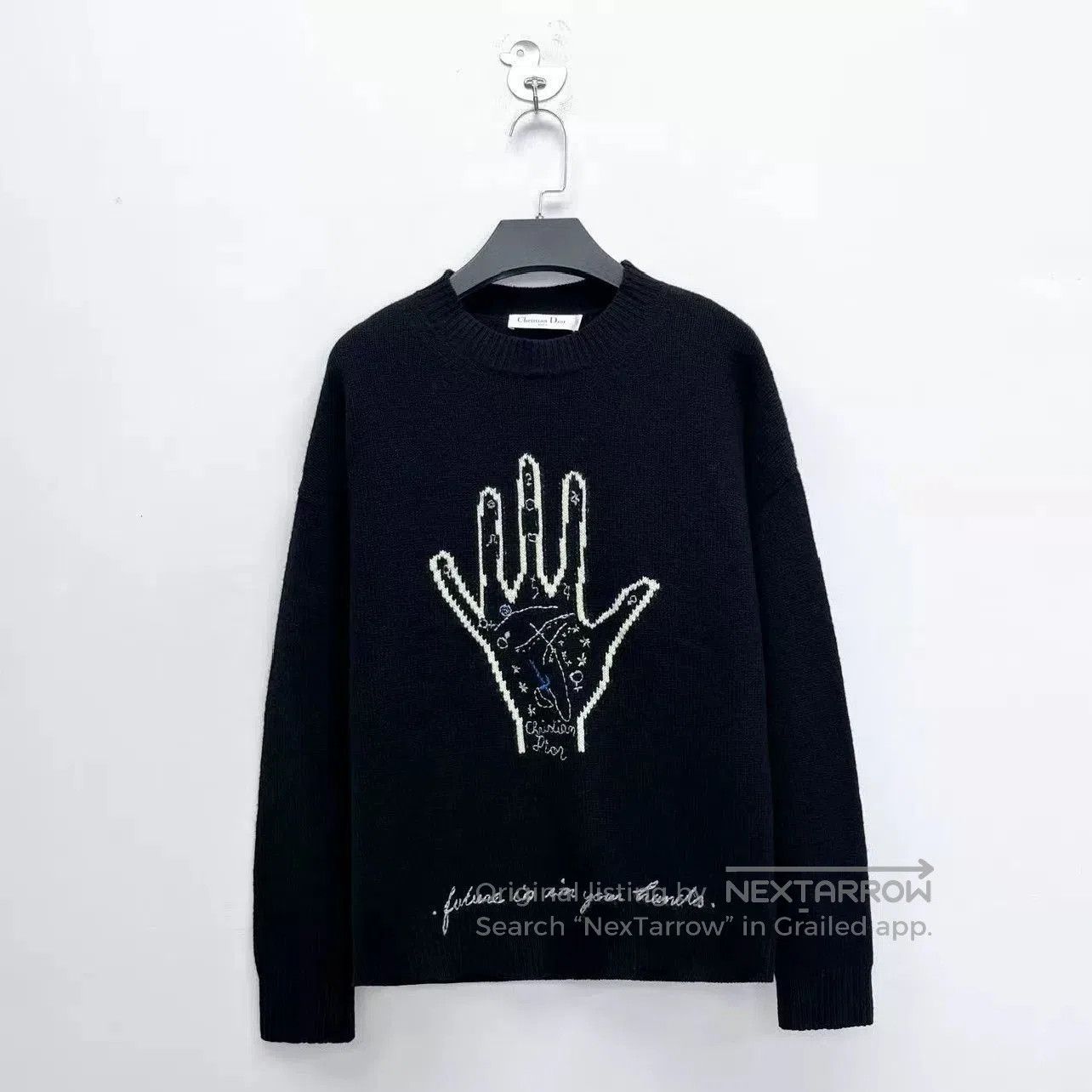 Dior Dior Black Cashmere Intarsia Knit Sweater. Size XXS / US 00 / IT 34 - 1 Thumbnail