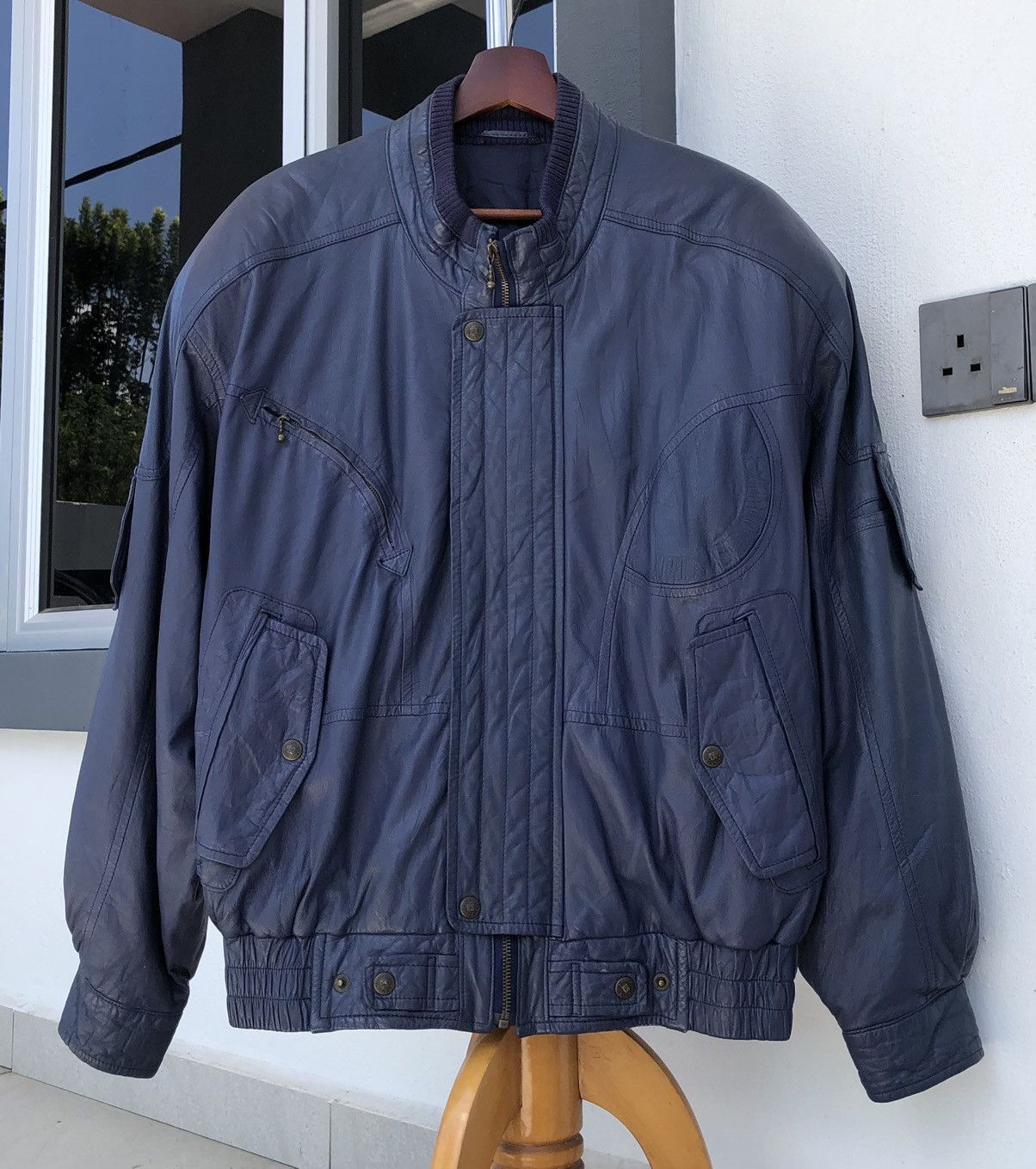 Sports Specialties 🔥VTG Pia Sports Racing Soft Sheepskin Leather Bomber Jacket Size US XL / EU 56 / 4 - 1 Thumbnail
