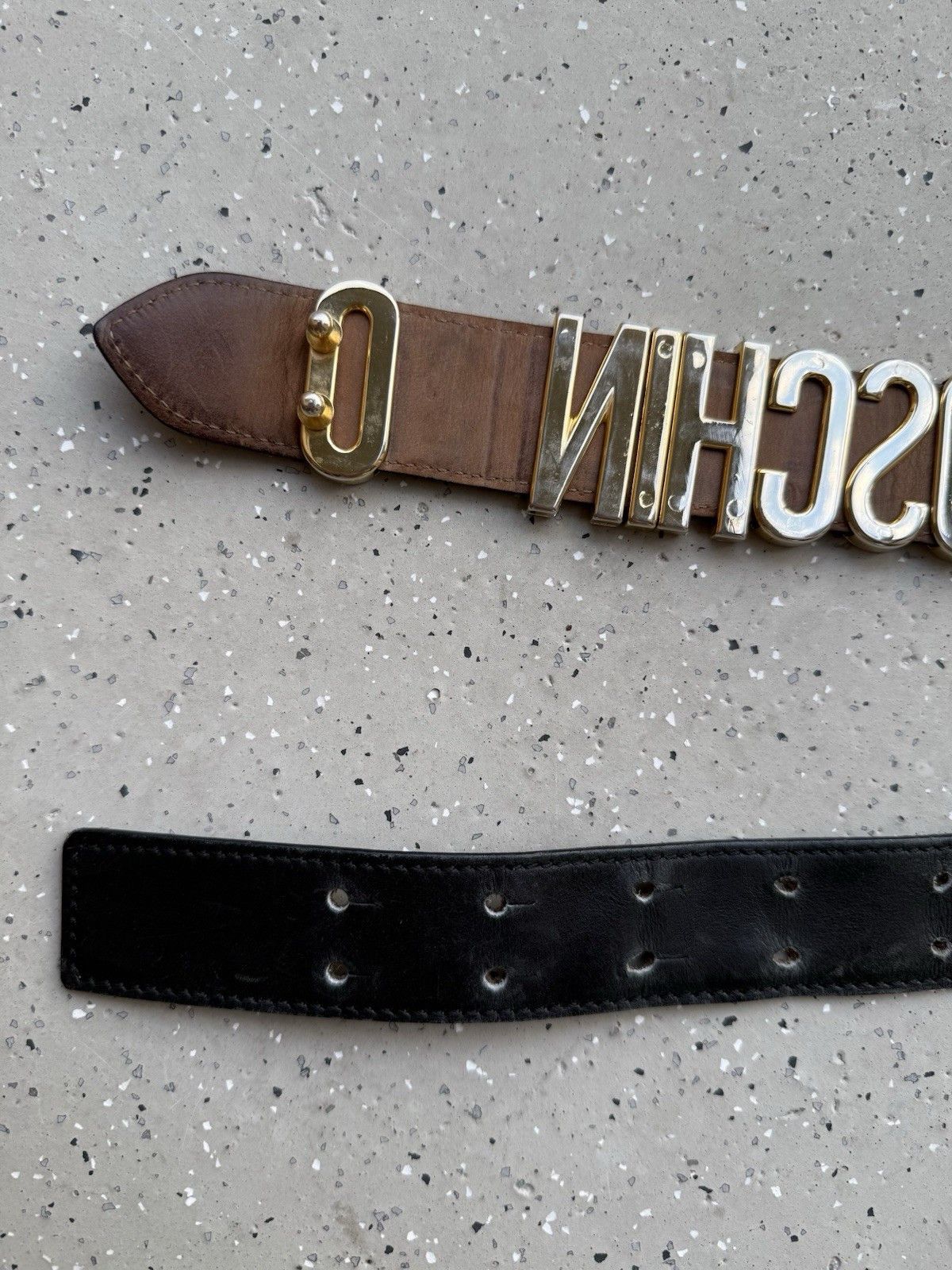 Moschino Vintage Moschino Womens Lettering Logo Leather Belt 85 cm Size ONE SIZE - 15 Thumbnail