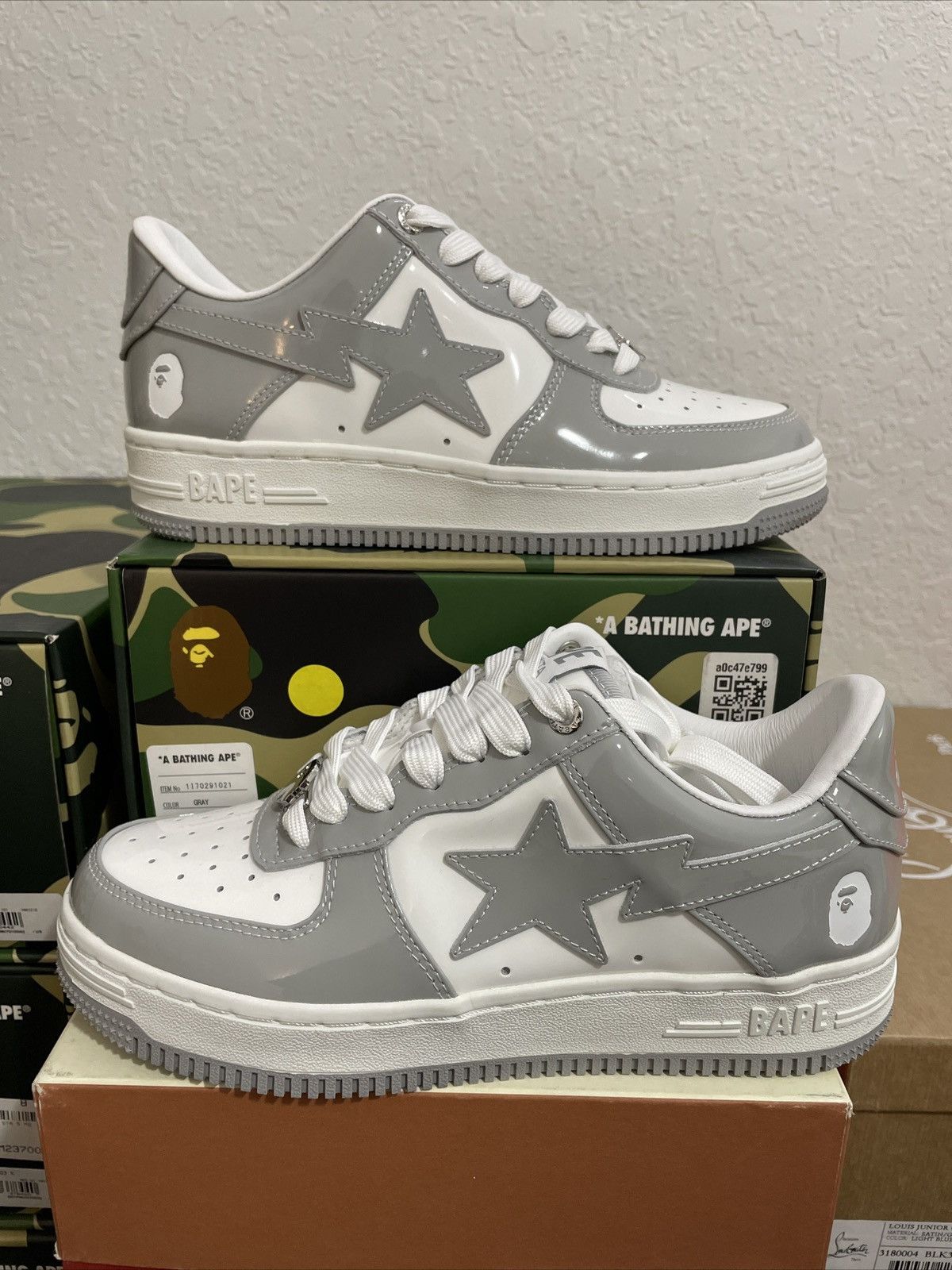 image of Bape Sta Low Shoes in Grey, Men's (Size 6)