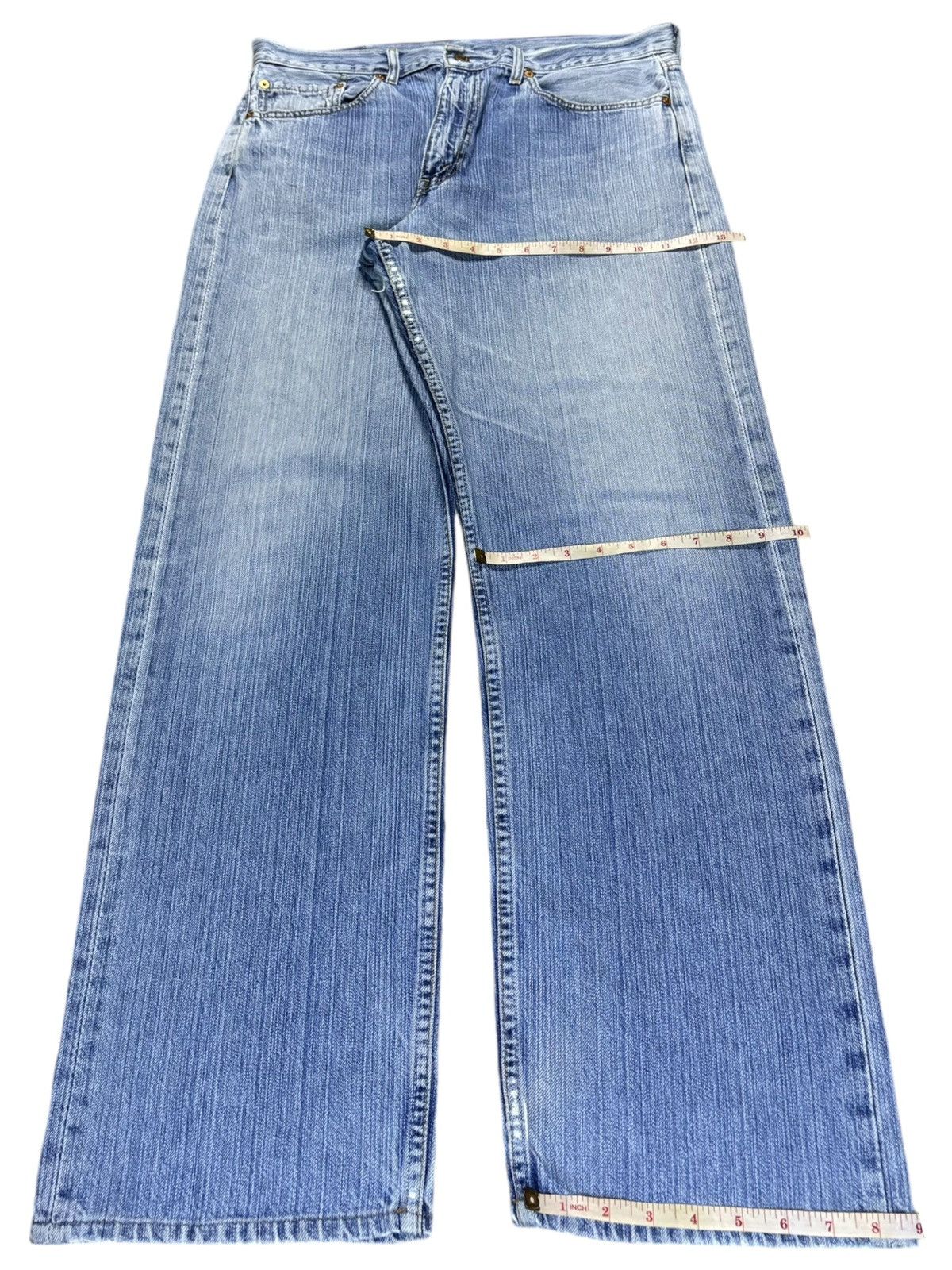 Levi's × Levi's Vintage Clothing Vintage 90s Levis 512 Blue Wash Distressed Baggy Jeans Size US 35 - 16 Thumbnail