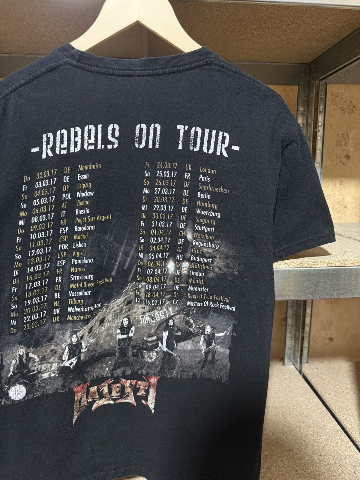 Band Tees × Vintage Vintage Metal Force Rebels On Tour 2017 Rock Band T-Shirt Size US XL / EU 56 / 4 - 4 Thumbnail