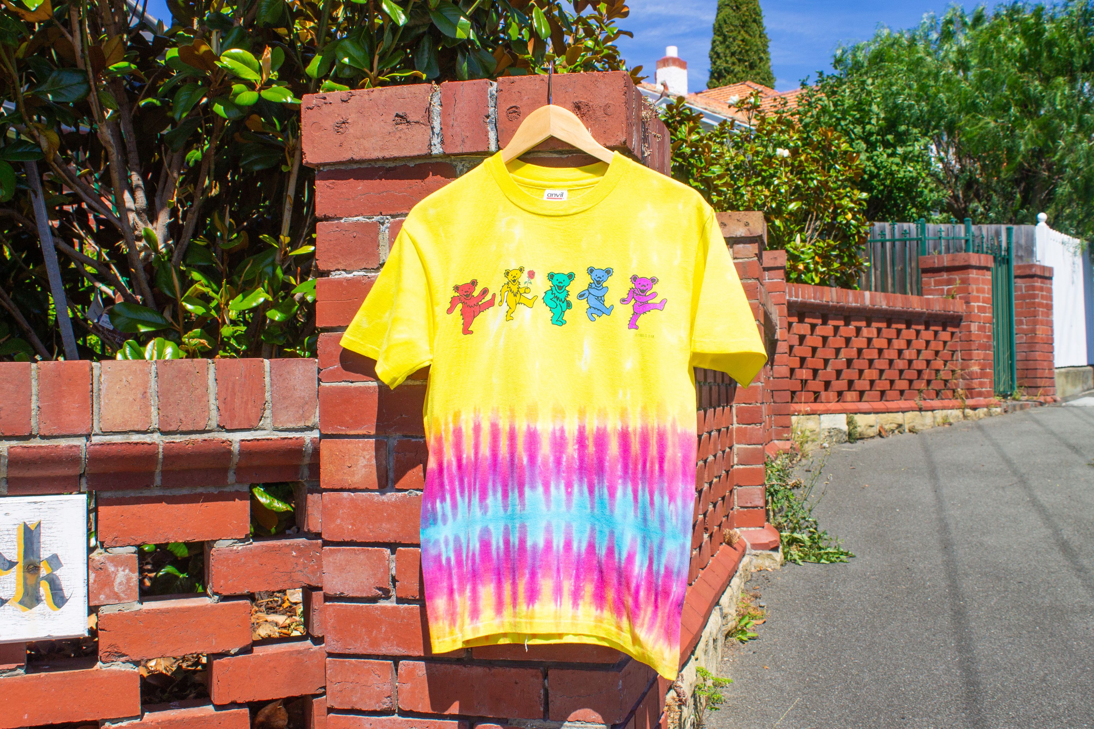 image of Grateful Dead Marching Bears 1985 in Tie Dye, Men's (Size Medium)