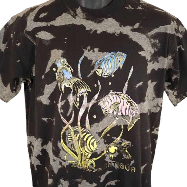 Hanes VINTAGE Antigua T Shirt Mens Size Medium Black 80s Tropical Fish Tie Dye Made In USA Size US M / EU 48-50 / 2 - 2 Thumbnail