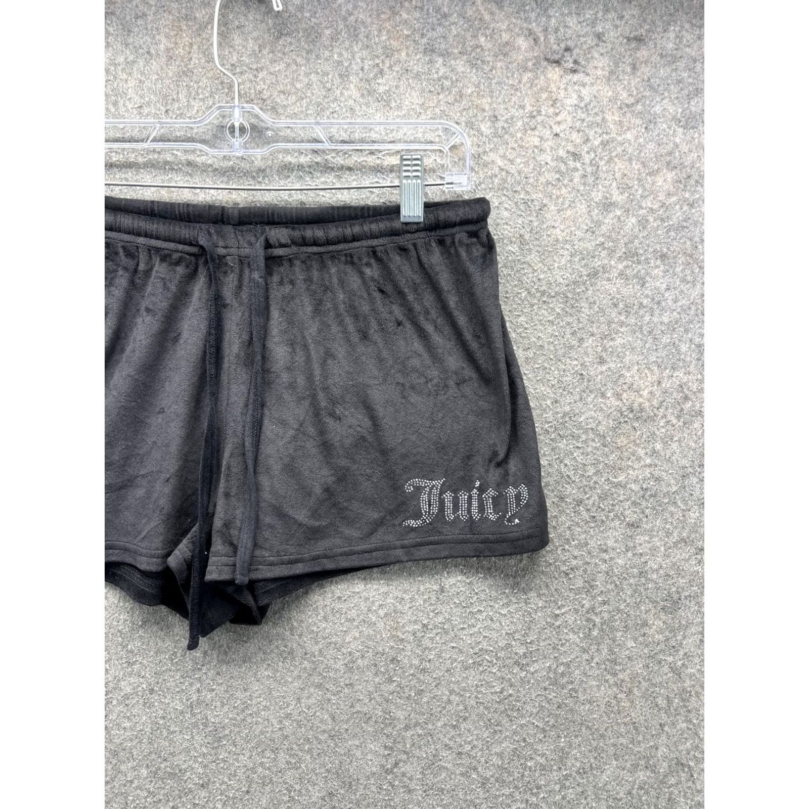 Juicy Couture Juicy Couture Sleep Shorts Womens Medium Black Velour Rhinestone Logo Lounge Size 32" / US 10 / IT 46 - 7 Thumbnail
