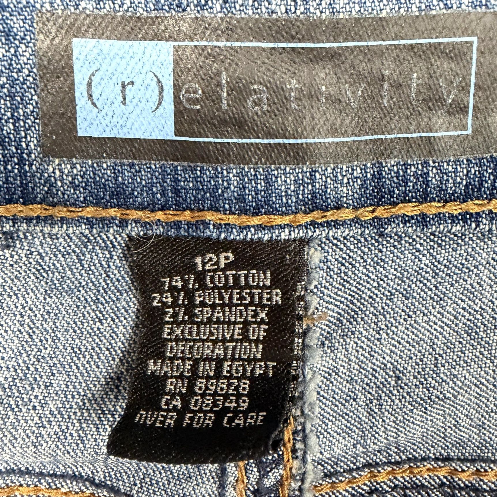 Vintage Relativity Jeans Womens 12P Blue Mid Rise Straight Embroidered 33x26 Size 34" / US 12 / IT 48 - 7 Thumbnail