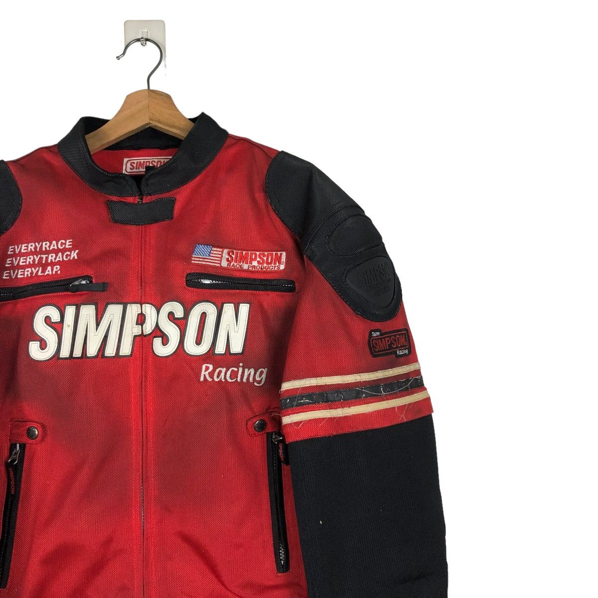 Japanese Brand 🔥VINTAGE BIKER JACKET RACING WEAR SIMPSON BIG LOGO Size US L / EU 52-54 / 3 - 8 Thumbnail