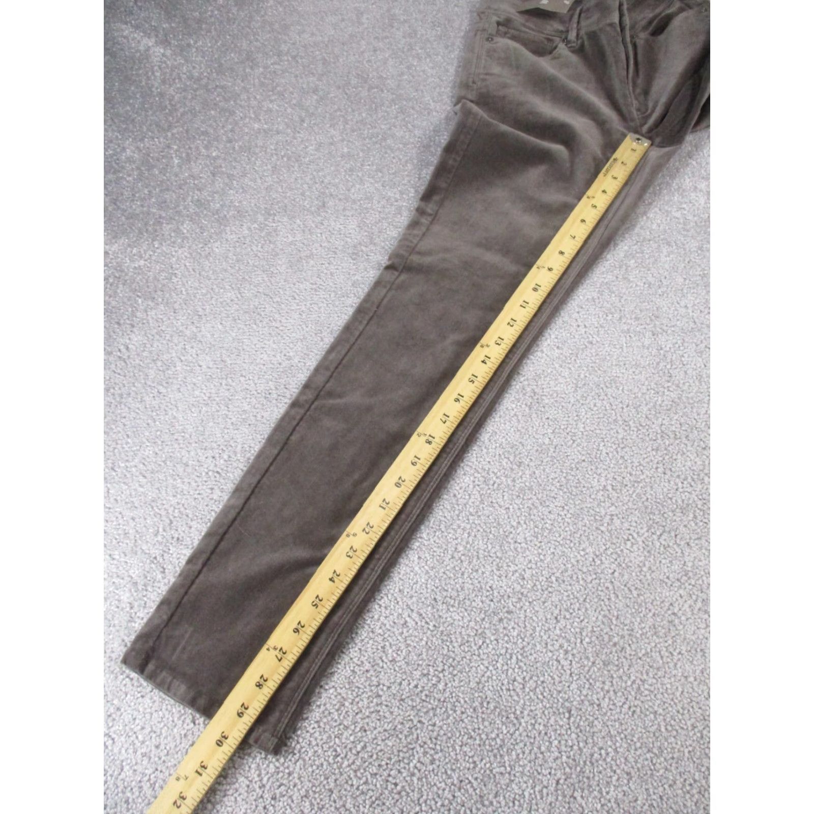 J. Jill J. Jill Womens Pants Size 2 Gray Velvet Skinny Ankle Flat Front Cotton Spandex Solid Size 26" / US 2 / IT 38 - 4 Thumbnail