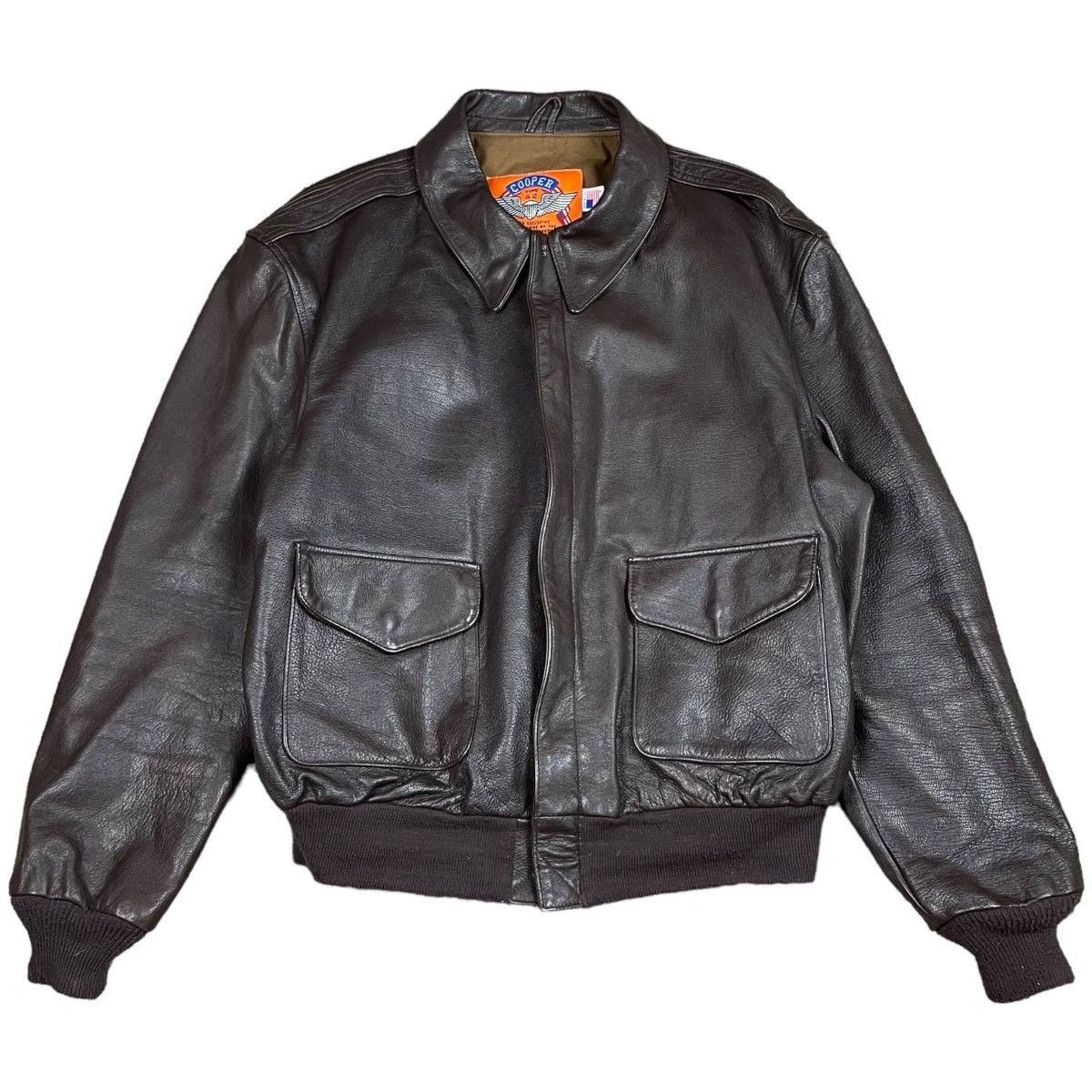 image of Leather Jacket x Vintage Cooper Type A-2 Vntg Goatskin Leather Air Force Jacket 48L, Men's (Size XL