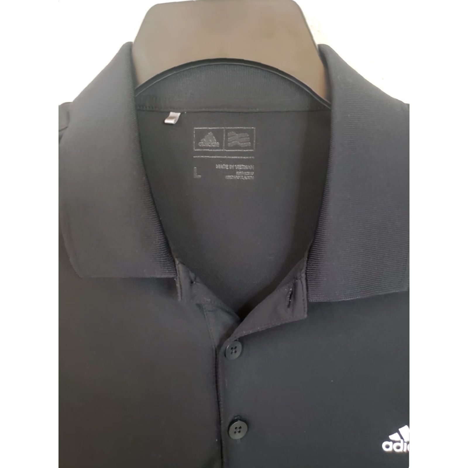 Adidas Adidas Polo Shirt Mens Large Black Short Sleeve Golf Polo Climalite Logo Knit Lightweight Stretch Casual Size US L / EU 52-54 / 3 - 5 Thumbnail