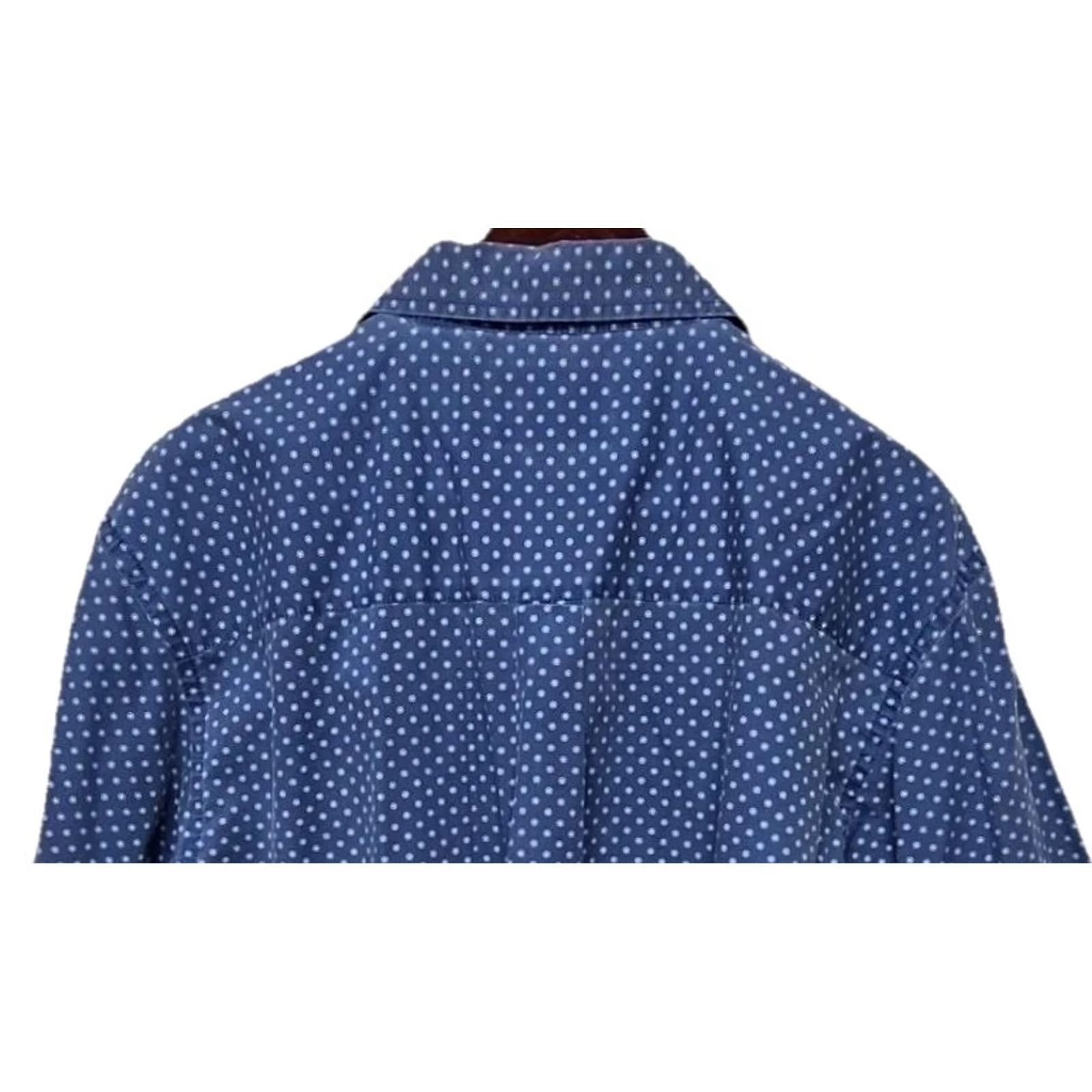 Wrangler Wrangler Short Sleeve Button-Up Shirt Men’s XL Blue Polka Dot Regular Fit Size US XL / EU 56 / 4 - 7 Thumbnail