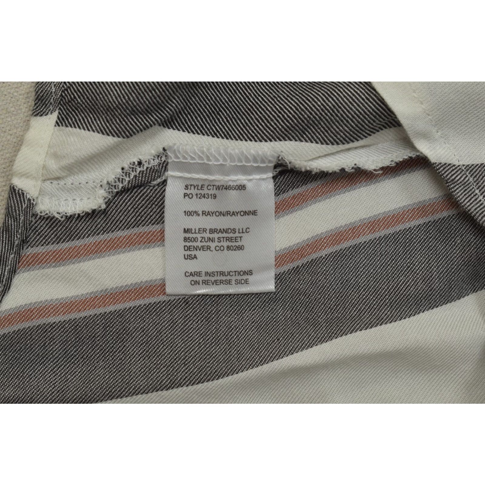 Denime VINTAGE Cruel Denim Women's L Striped Western Snap Button Down Rayon Shirt Gray White Size L / US 10 / IT 46 - 7 Thumbnail