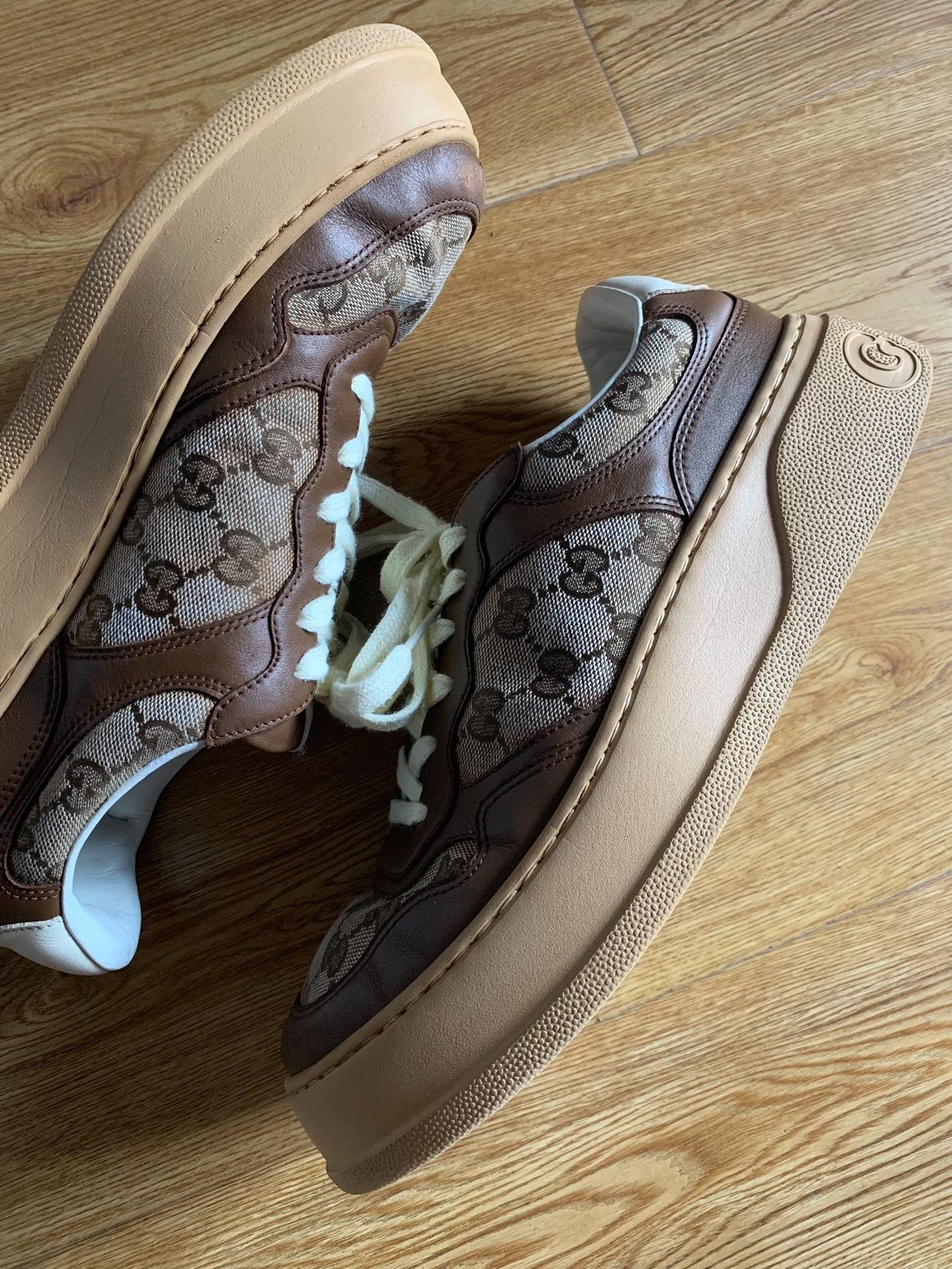 Gucci Gucci Thick-Soled Monogram Biscuit Shoes Size US 8 / IT 38 - 1 Thumbnail
