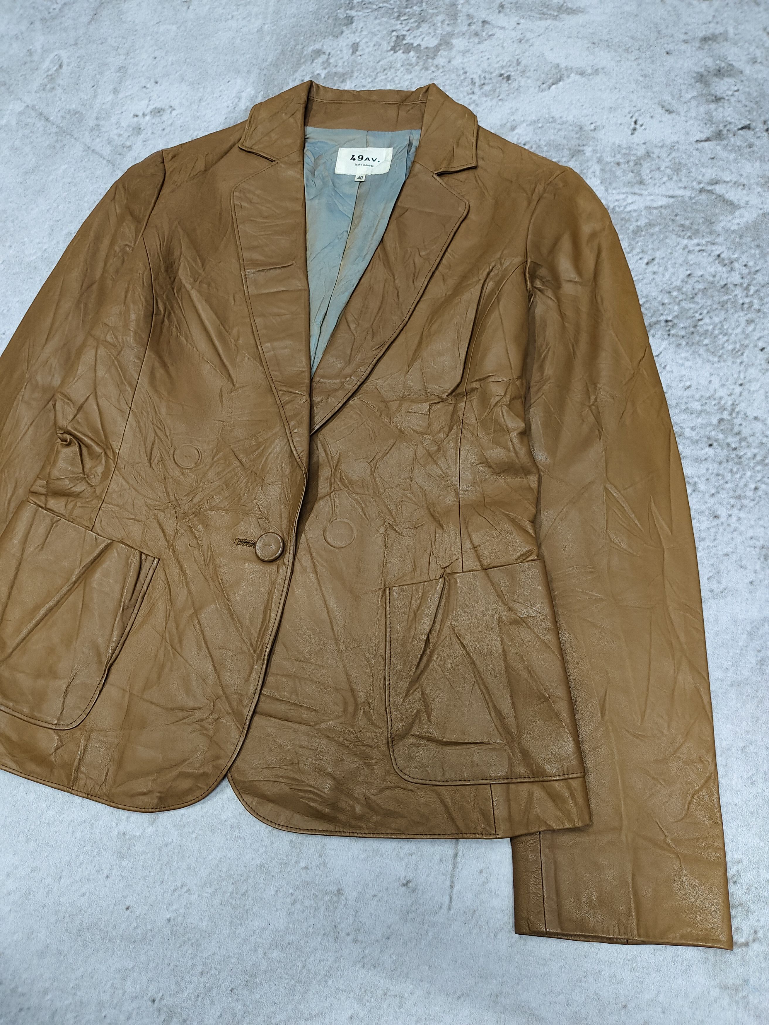 Junko Shimada 49AV Junko Shimada-Minimalist Sheepskin Leather Blazer Jacke Size M / US 6-8 / IT 42-44 - 5 Thumbnail