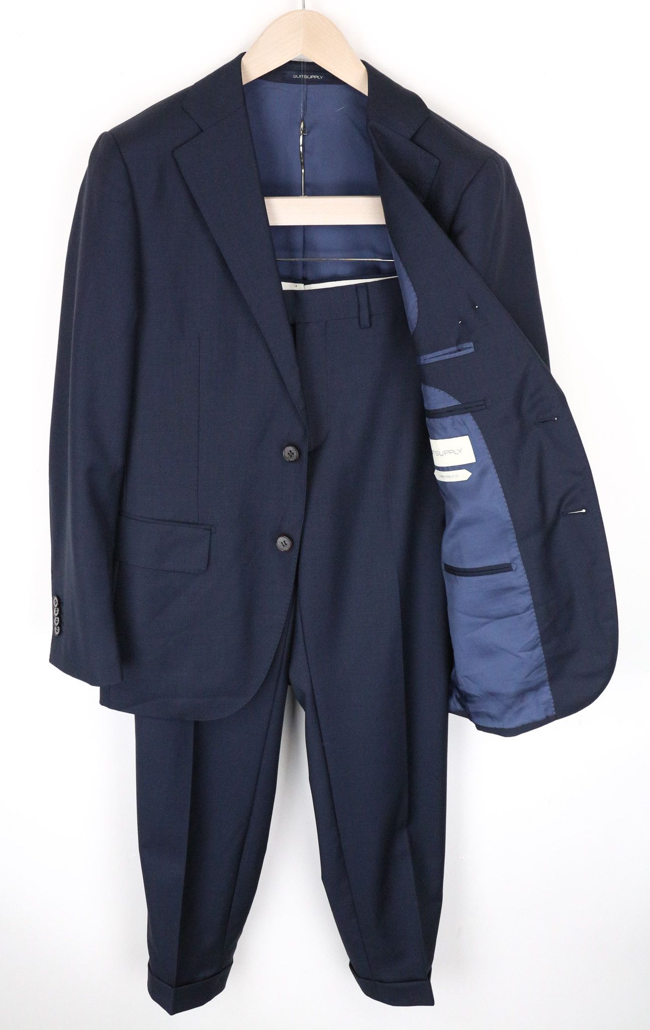 image of Suitsupply Lazio Uk36R Wool Super 110's Blue Suit 71531, Men's