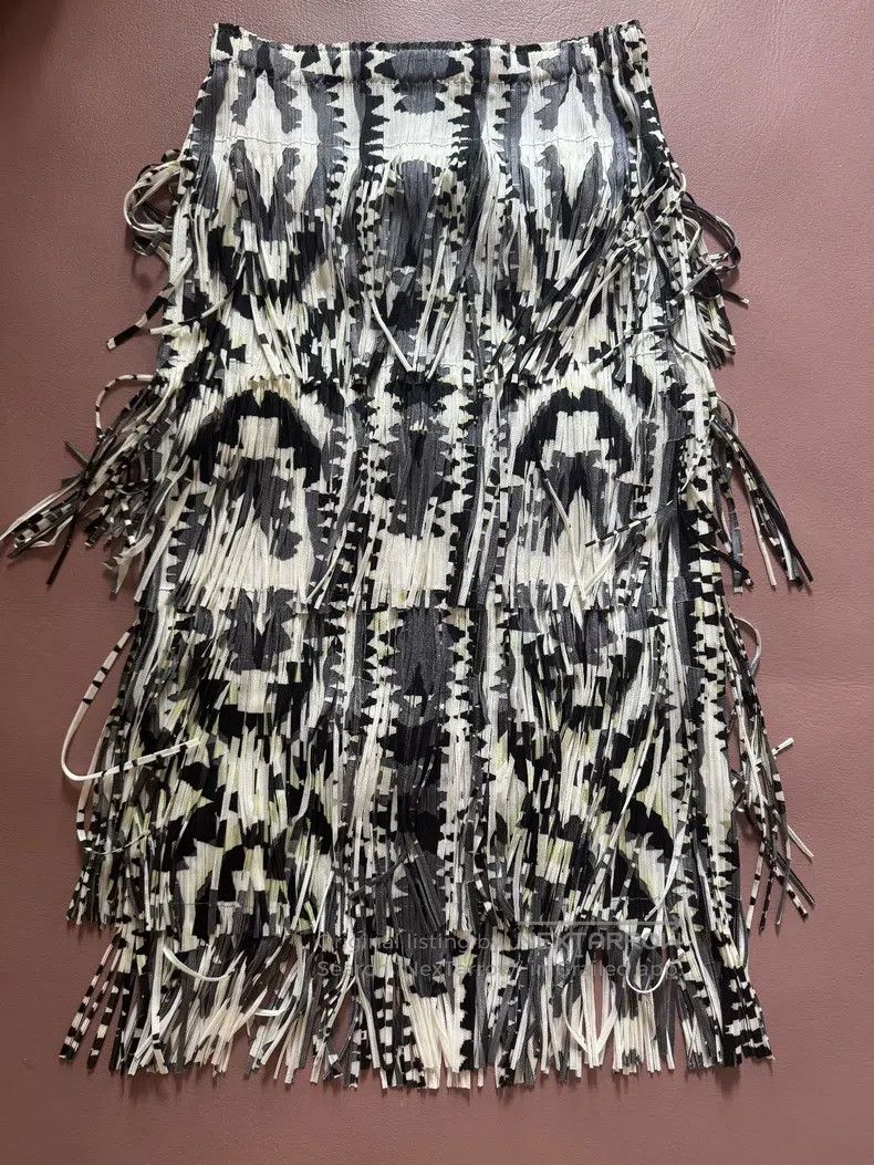 Issey Miyake Issey Miyake Black and white tassel vest Size L / US 10 / IT 46 - 2 Thumbnail