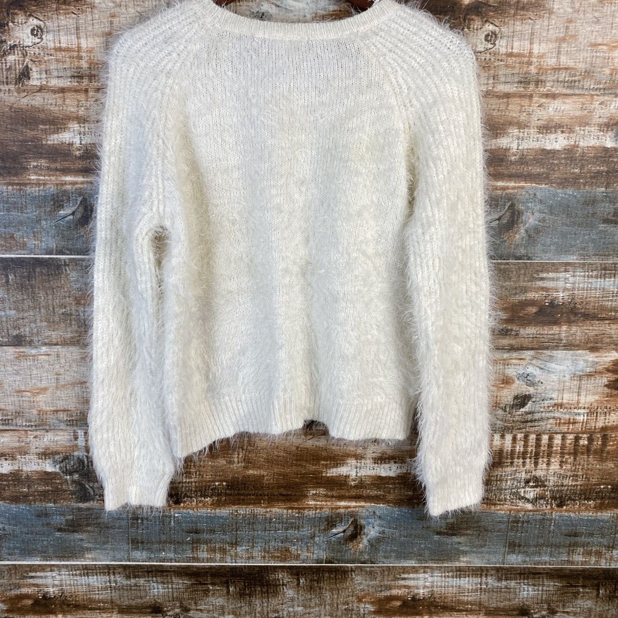 Other DL Ingni White Mohair shaggy fur japan Knitwear #C1148 Size M / US 6-8 / IT 42-44 - 14 Thumbnail
