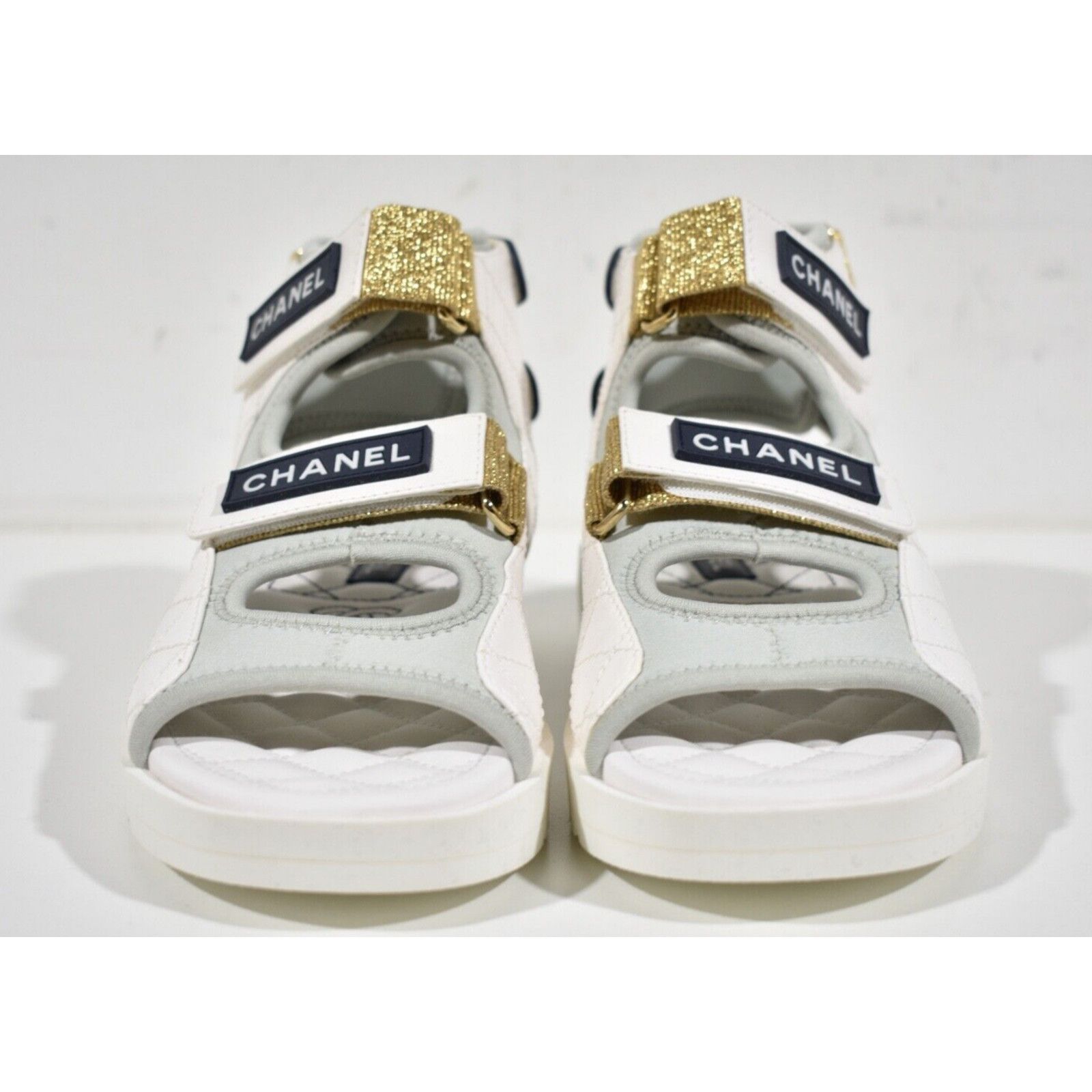 Chanel Chanel 21P White Grey Cocomark CC Logo Mule Slide Flat Size US 6 / IT 36 - 5 Thumbnail