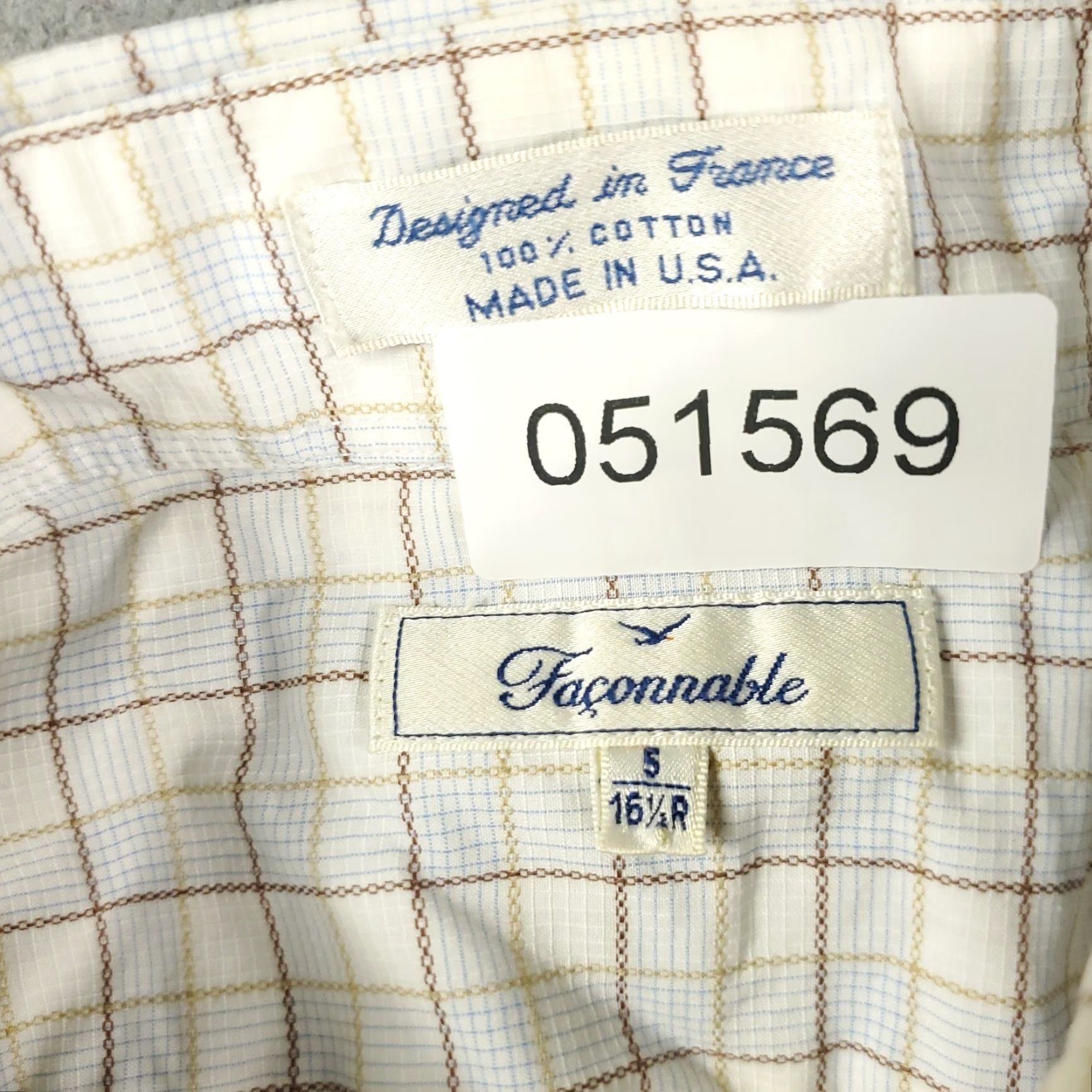 Faconnable Façonnable Shirt Mens 16.5 Blue Plaid Button-Up Long Sleeve Dress Casual Formal Workwear Size 42R - 6 Thumbnail