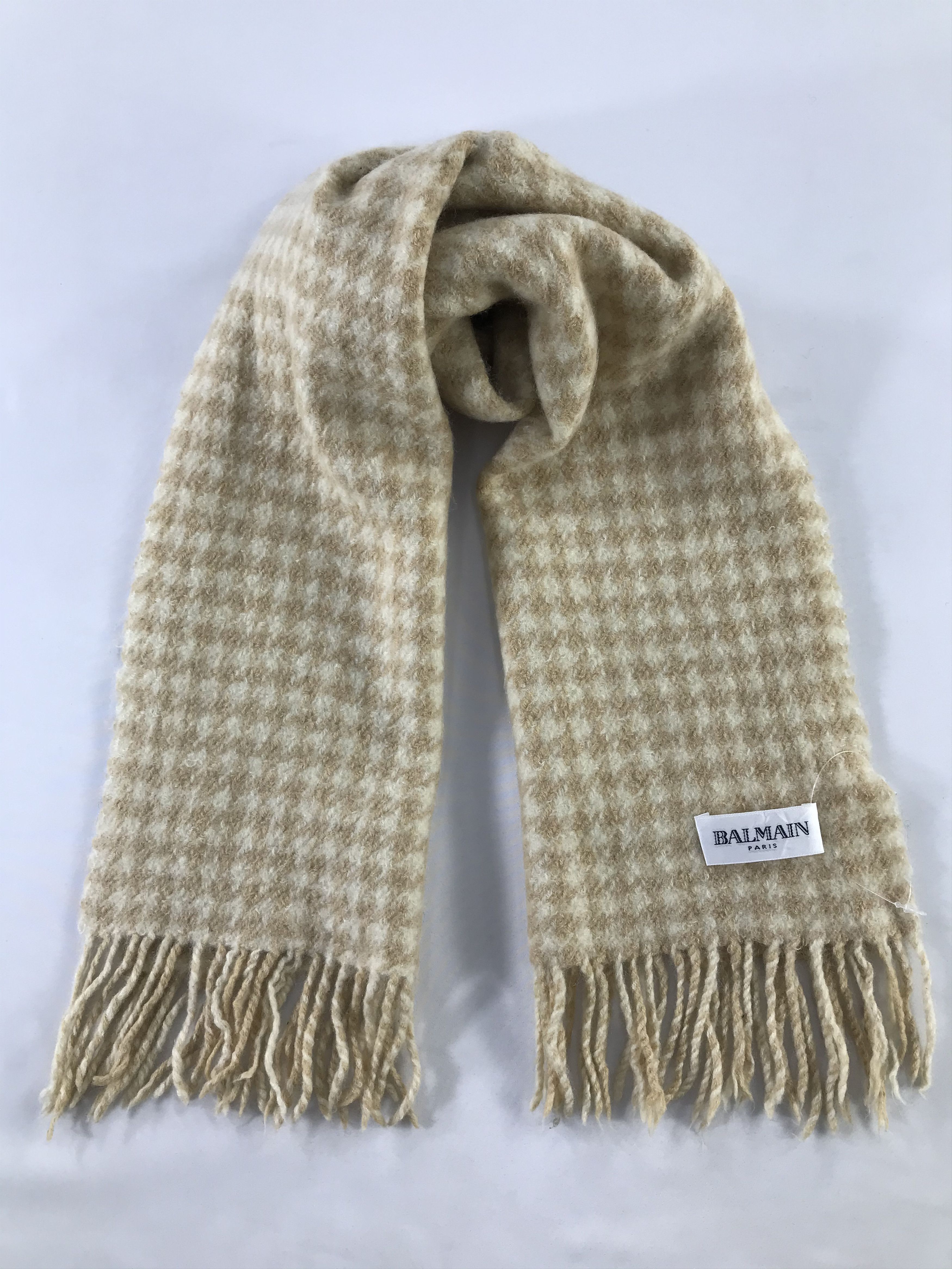 Balmain Balmain Houndstooth Scarf / Muffler / Neckwear - WW2184 Size ONE SIZE - 1 Thumbnail