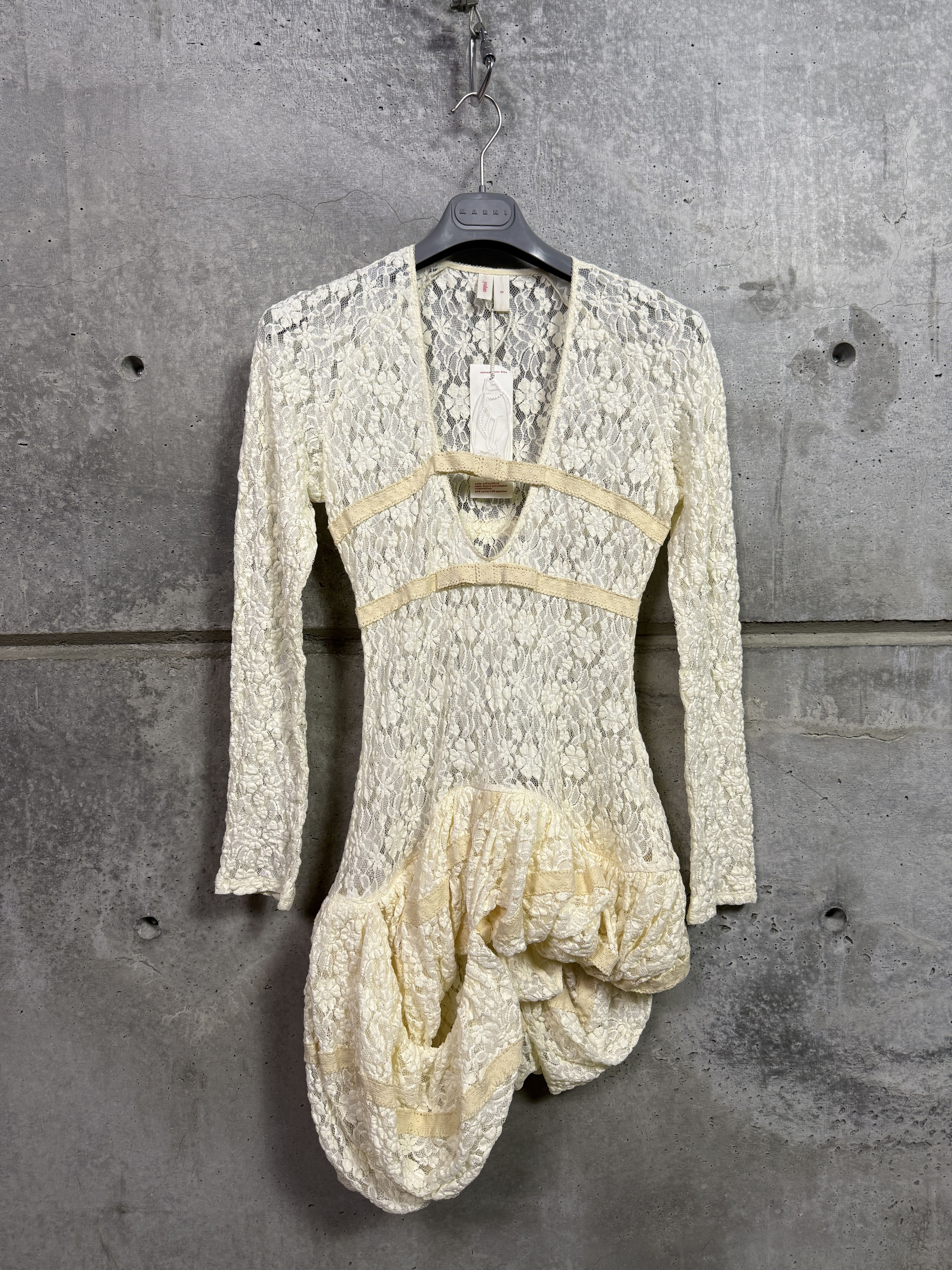 Other $675 Yuhan Lang AW24 Draped Lace Jumpsuit dress S Size S / US 4 / IT 40 - 2 Thumbnail