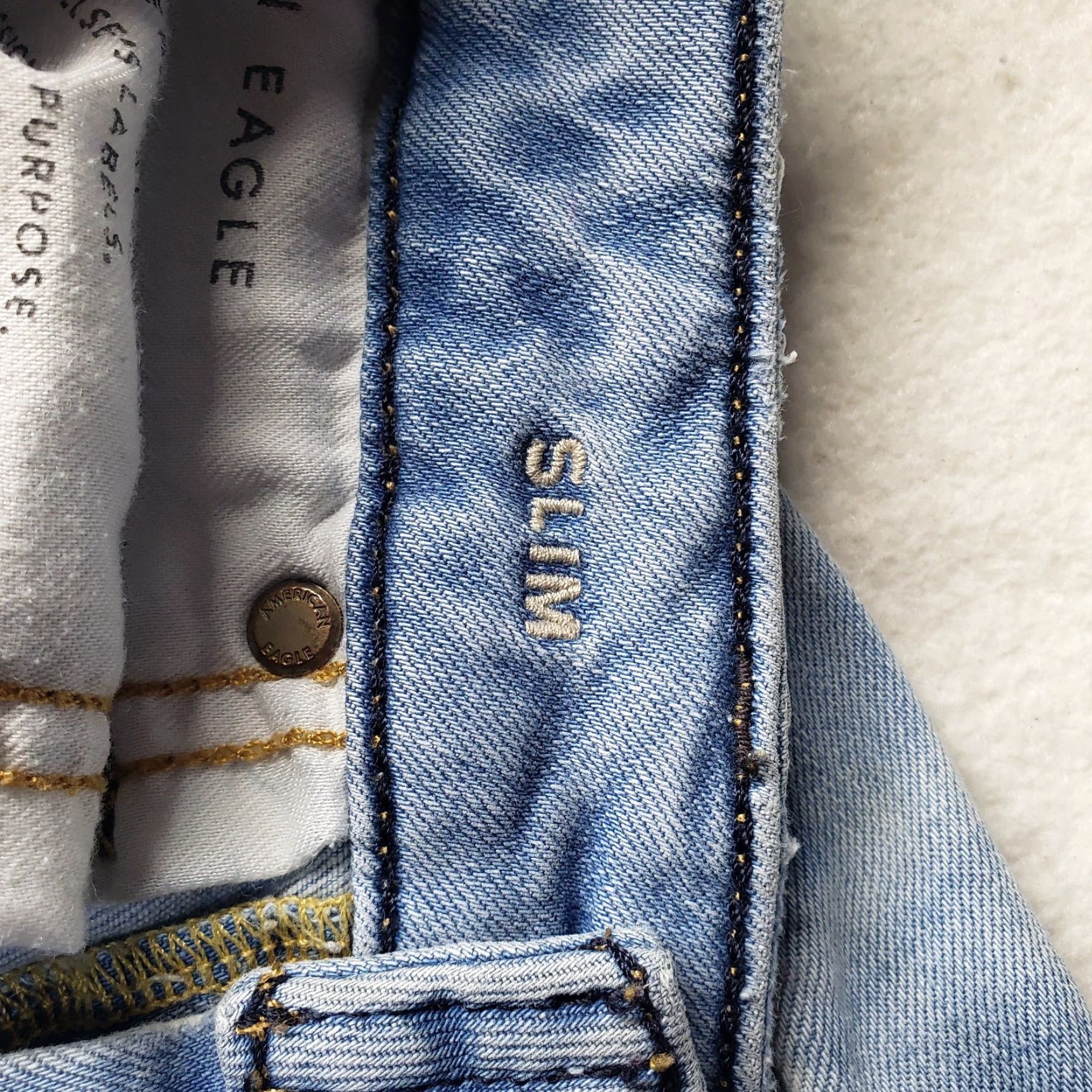 American Eagle Outfitters American Eagle Jeans Straight Slim Distressed 29x30 Adult Men Blue Cotton Blend Denim Logo 90s Theme Size US 30 / EU 46 - 4 Thumbnail
