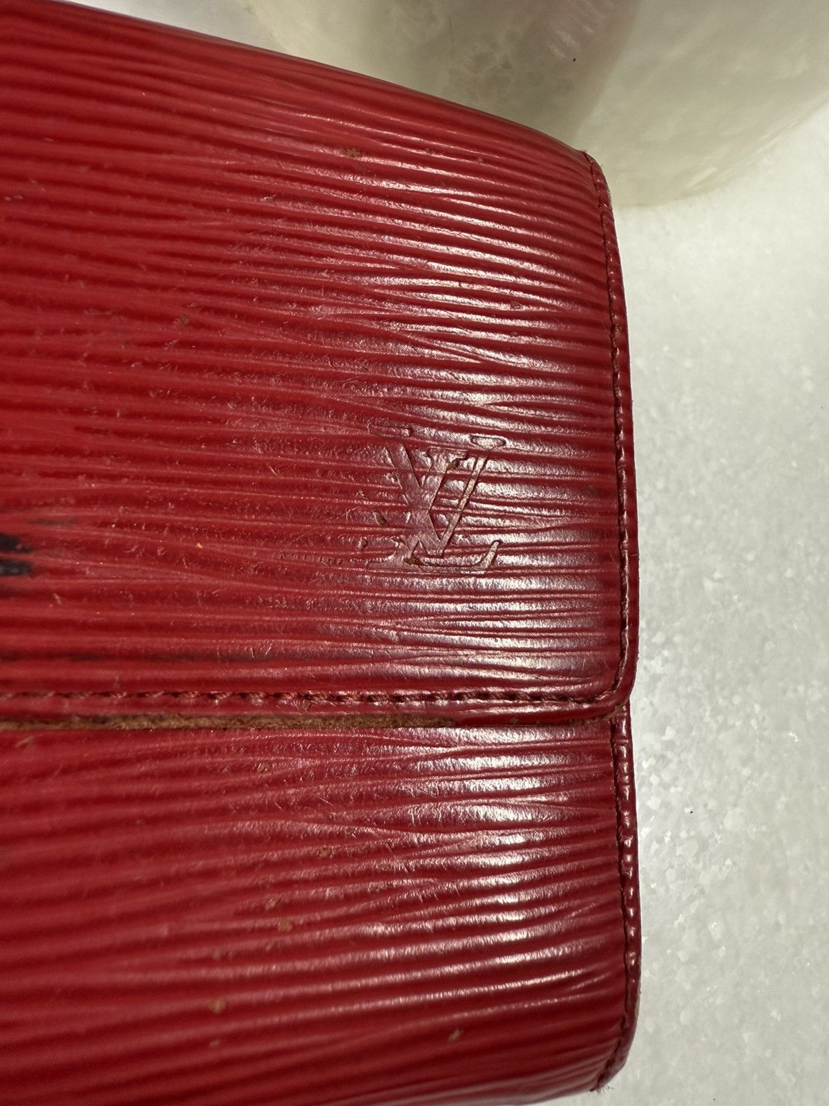 Louis Vuitton Red Epi Leather Wallet Preowned