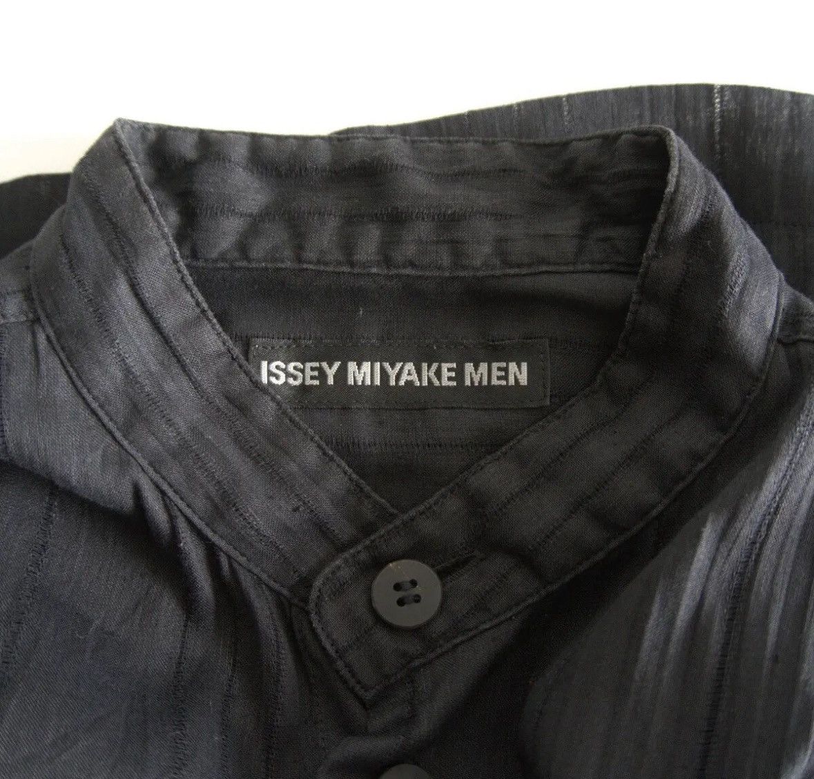 Issey Miyake ISSEY MIYAKE MEN Black Cotton Linen Long Sleeve Shirt Size US M / EU 48-50 / 2 - 3 Thumbnail