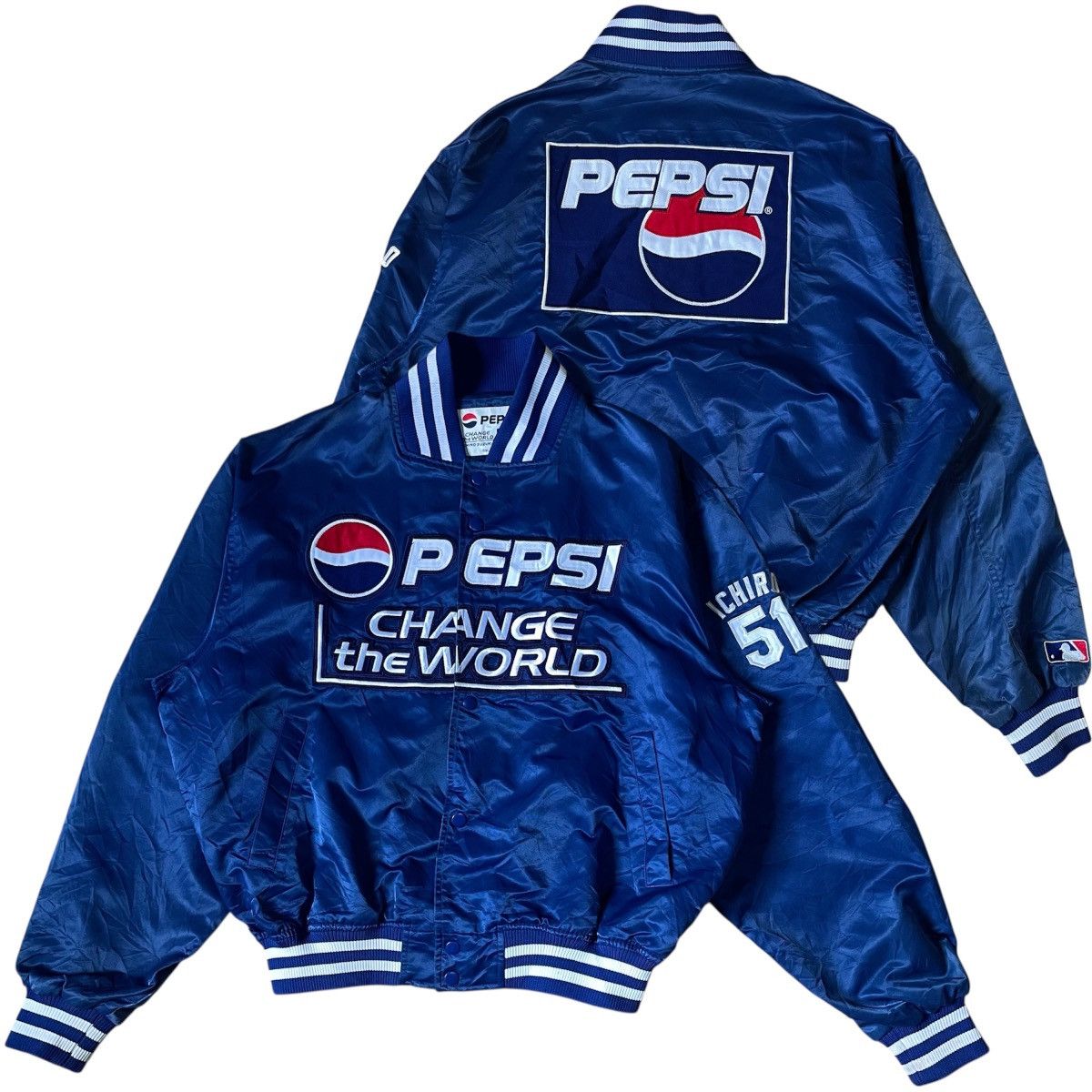 Pepsi GRAIL MLB ICHIRO SUZUKI x PEPSI VARISTY BOMBER JACKET Size US XXL / EU 58 / 5 - 1 Thumbnail