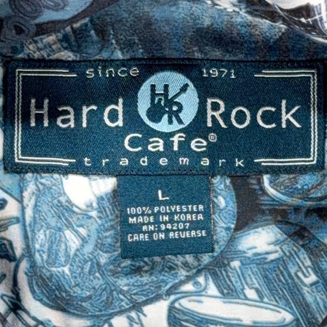 Hard Rock Cafe VINTAGE Hard Rock Cafe Shirt Adult LARGE Blue Button Up Camp Newport Beach Y2K Size US L / EU 52-54 / 3 - 4 Thumbnail