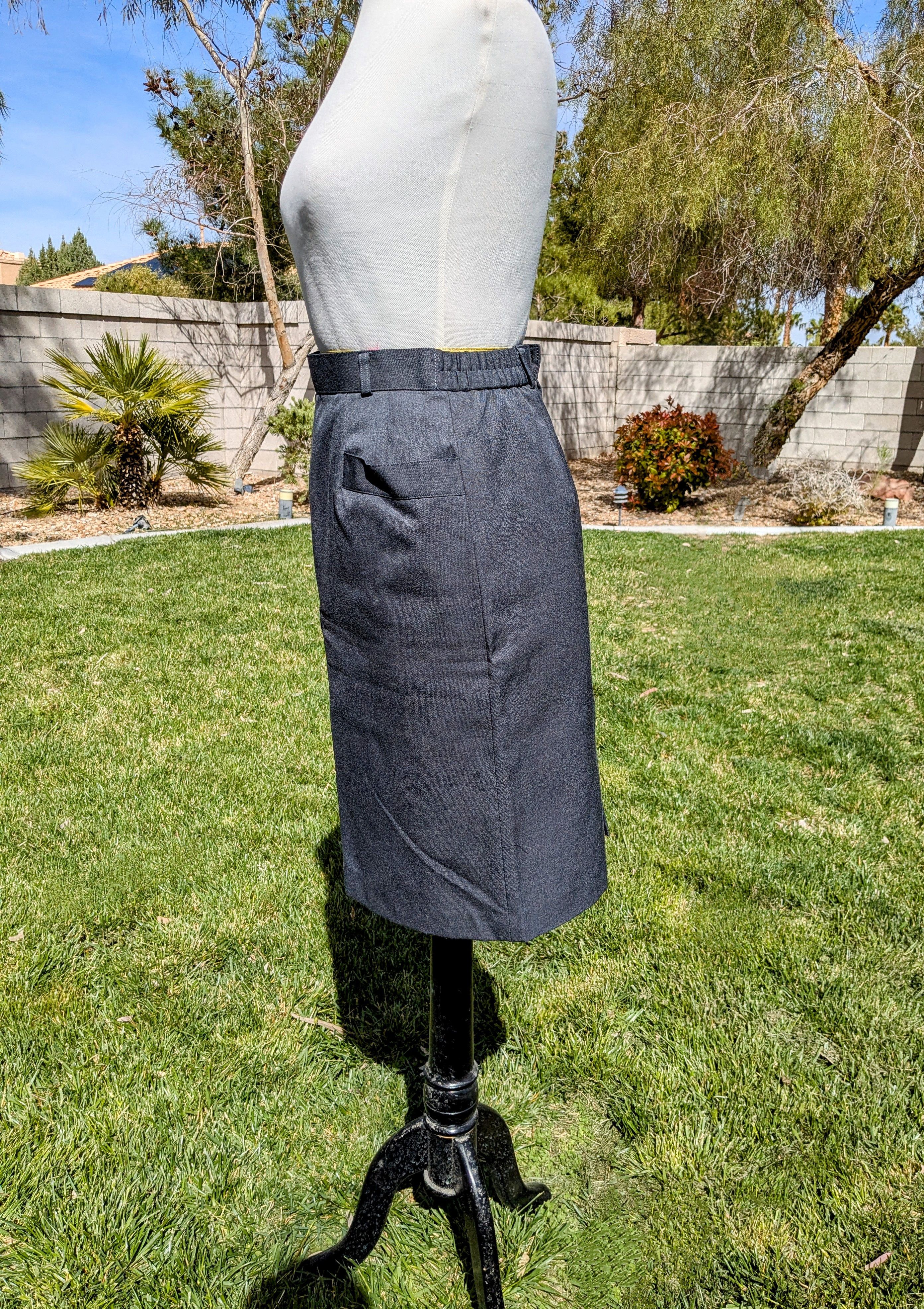 Vintage Vintage Slate Grey Yamamoto Co. Petite Pocket Maxi Skirt Size 26" / US 2 / IT 38 - 4 Thumbnail