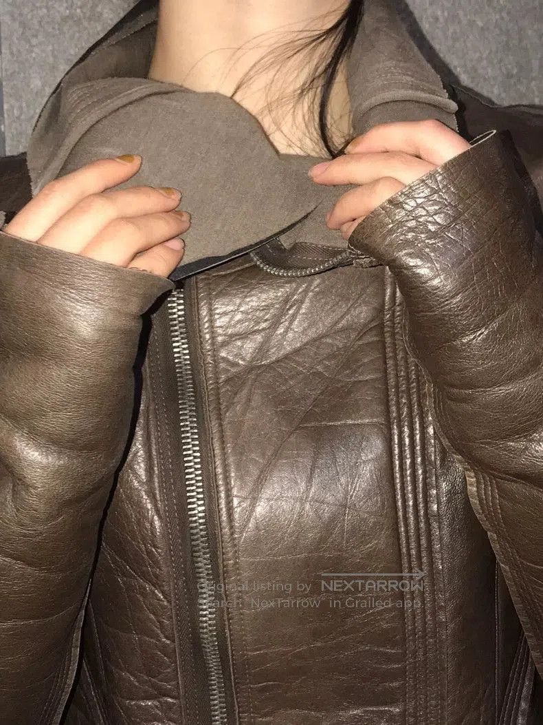 Rick Owens Rick Owens Leather Knit Jacket. Size US M / EU 48-50 / 2 - 4 Thumbnail