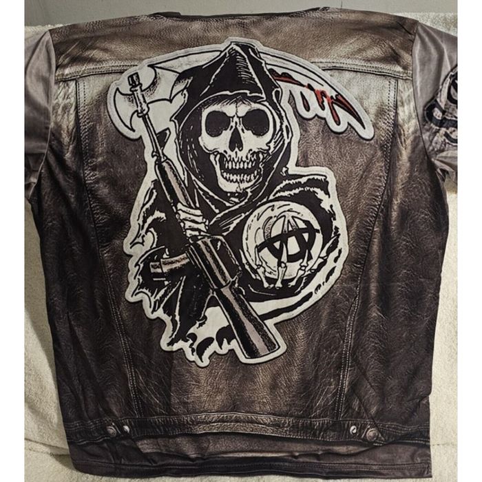 Vintage GRIM REAPER SKULL BIKER MOTORCYCLE SONS OF ANARCHY SAMCRO T ...