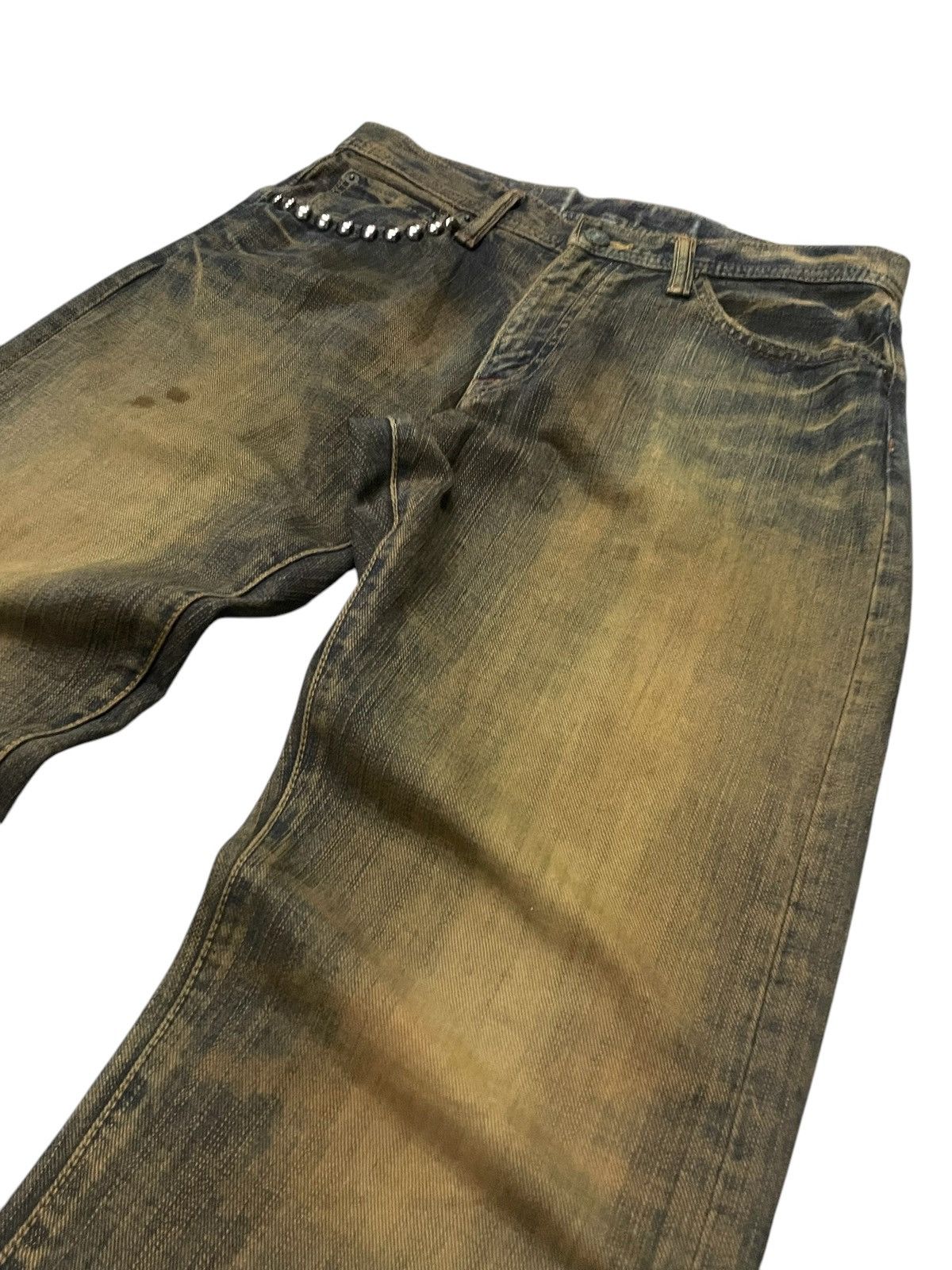 Hysteric Glamour × If Six Was Nine × Le Grande Bleu (L.G.B.) GLHEART Japan Studded Mud Wash Loose Jeans Size US 30 / EU 46 - 11 Thumbnail