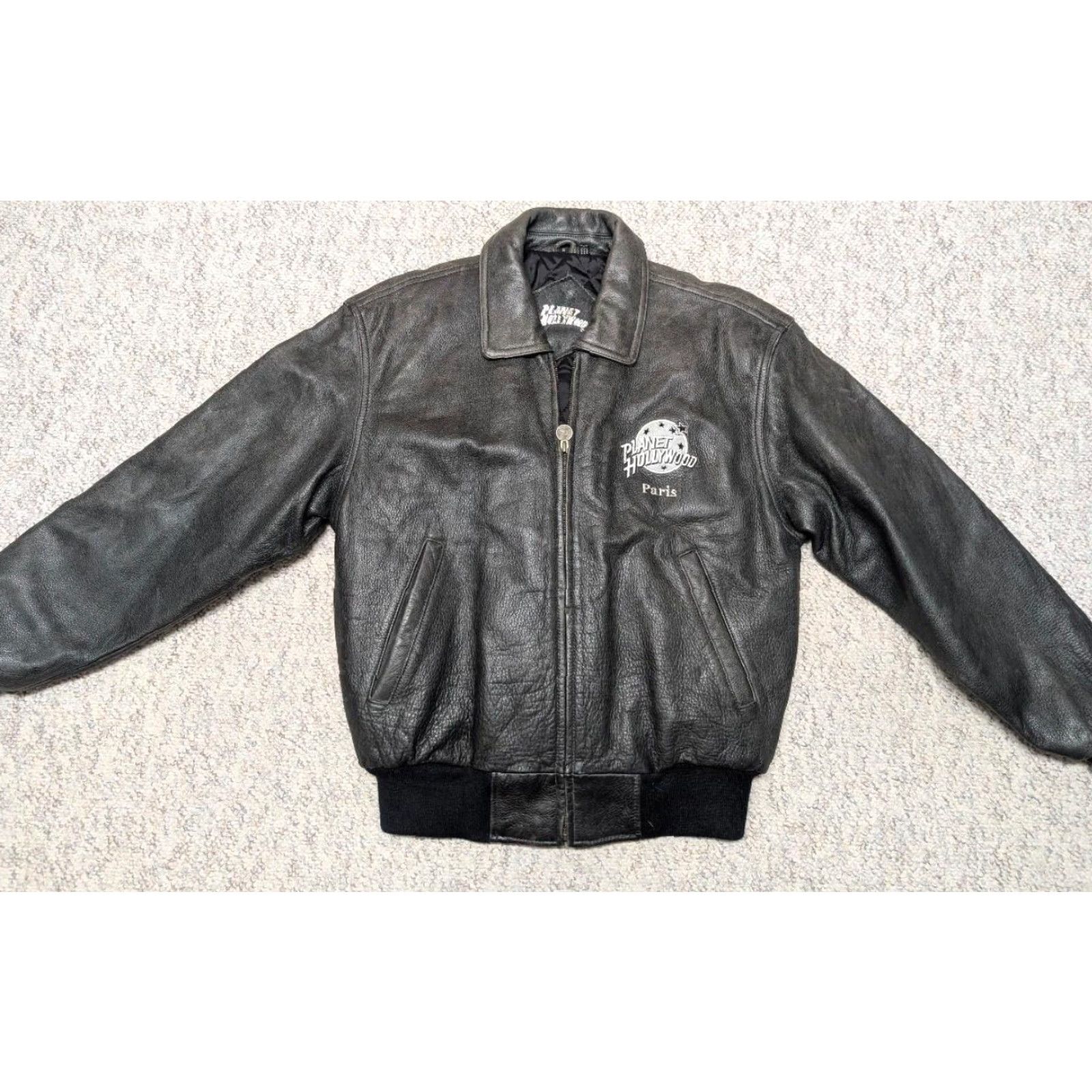 Planet Hollywood VINTAGE PLANET HOLLYWOOD bomber jacket Leather S Mens Black 1990s Paris Size US S / EU 44-46 / 1 - 4 Thumbnail