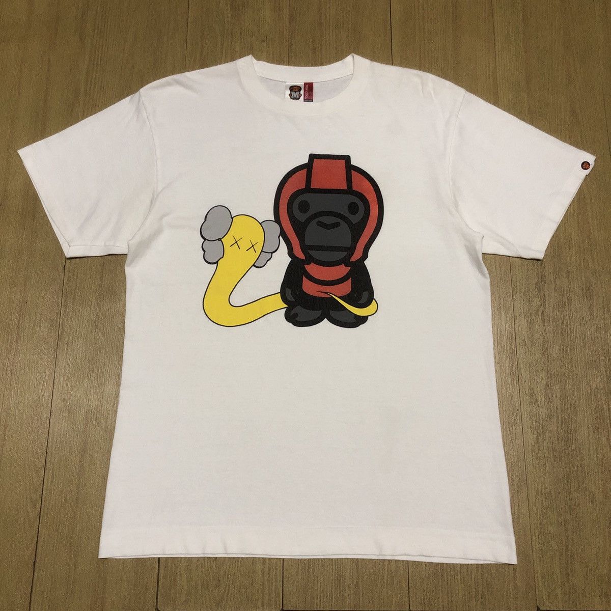 image of Bape x Kaws Baby Milo Cimp General X Kaws Bendy in White, Men's (Size Medium)
