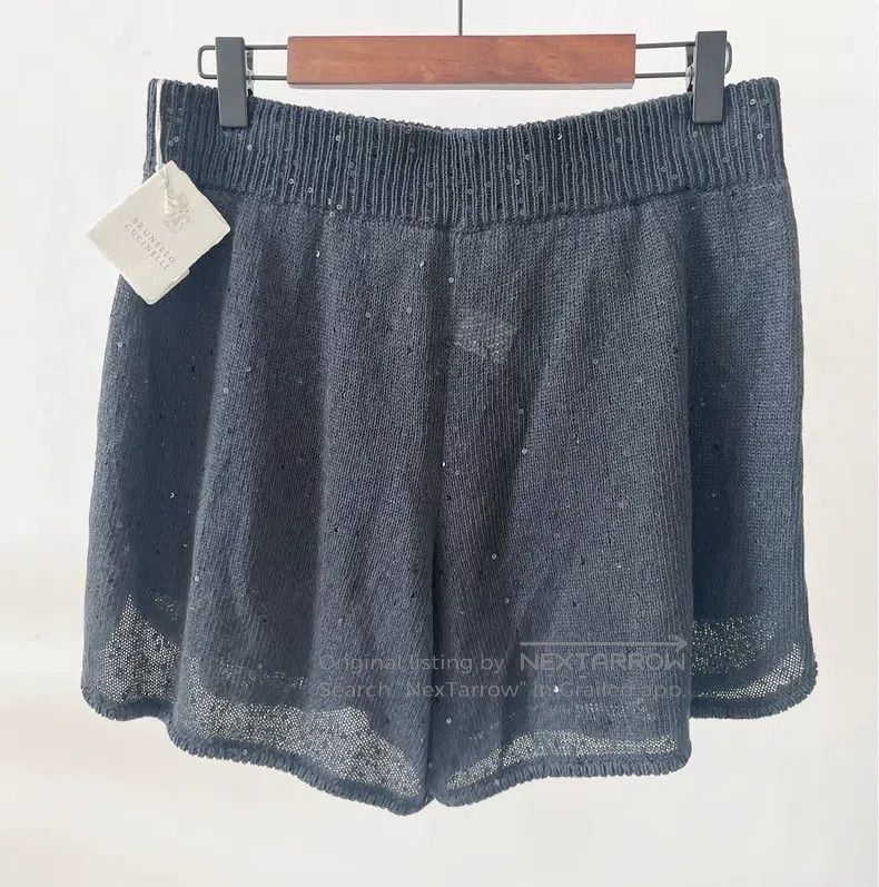 Brunello Cucinelli Brunello Cucinelli size M Black fully sequined linen silk e Size 28" / US 6 / IT 42 - 2 Thumbnail