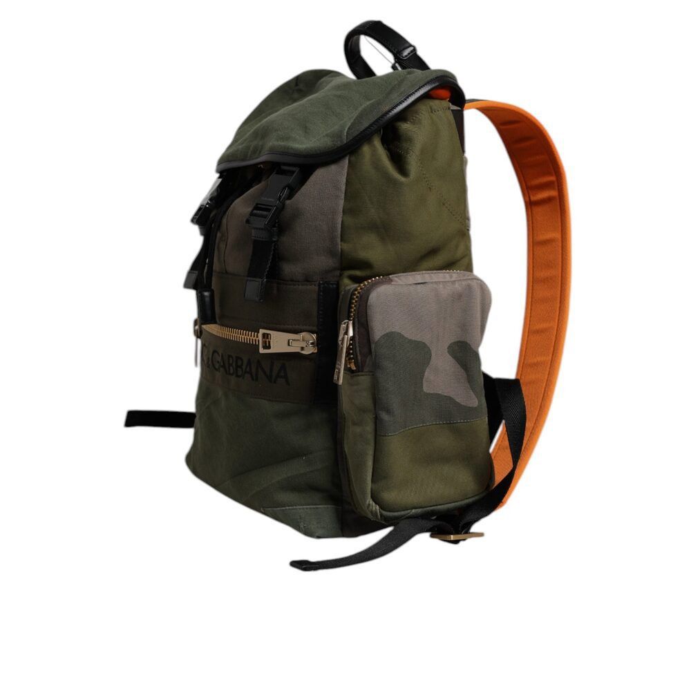 Dolce & Gabbana Dolce & Gabbana Military Green Patchwork Travel Backpack Bag Size ONE SIZE - 2 Thumbnail