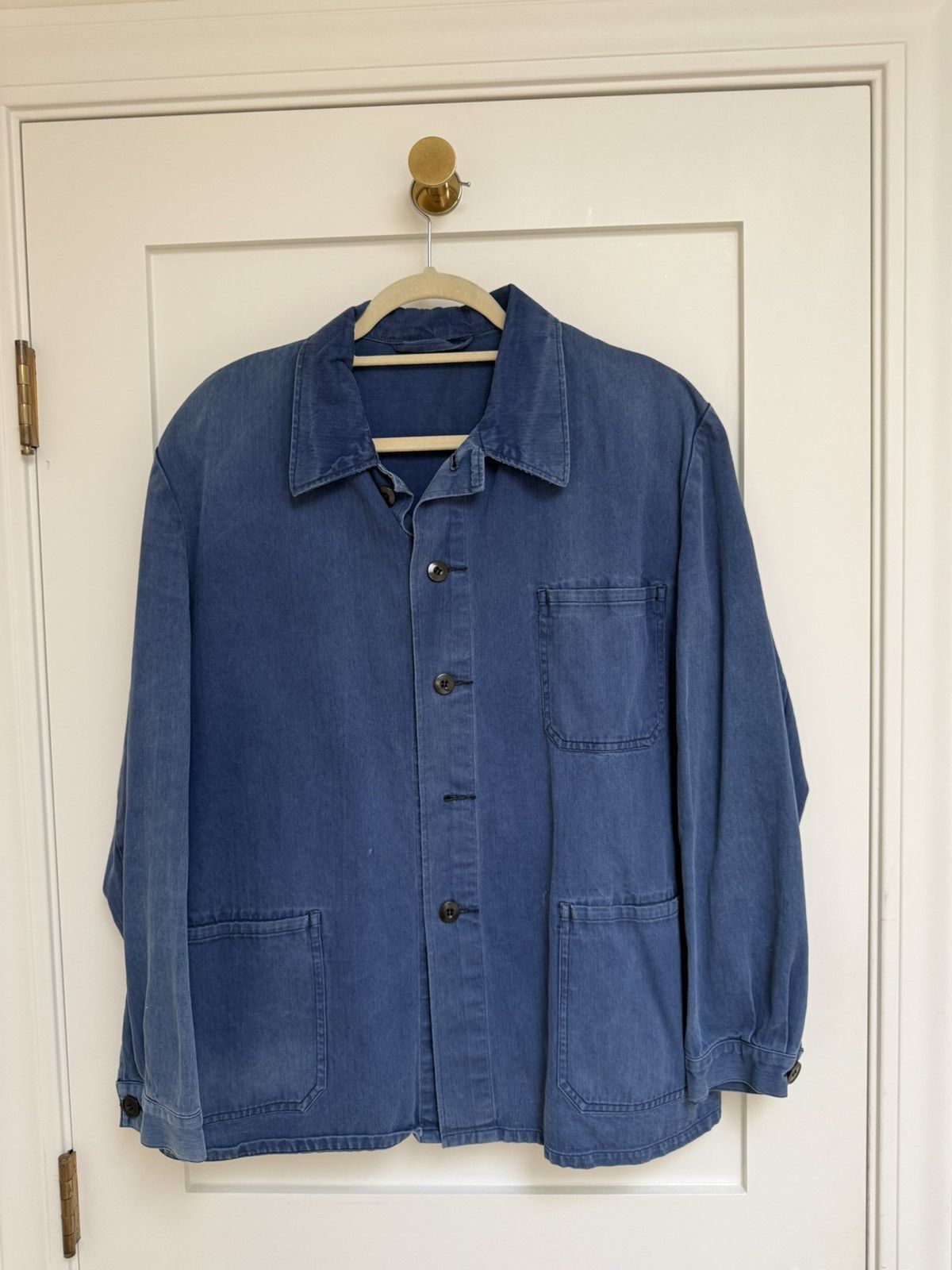 Vintage Men's Blue Herringbone Vintage Chore Jacket Size US L / EU 52-54 / 3 - 3 Thumbnail